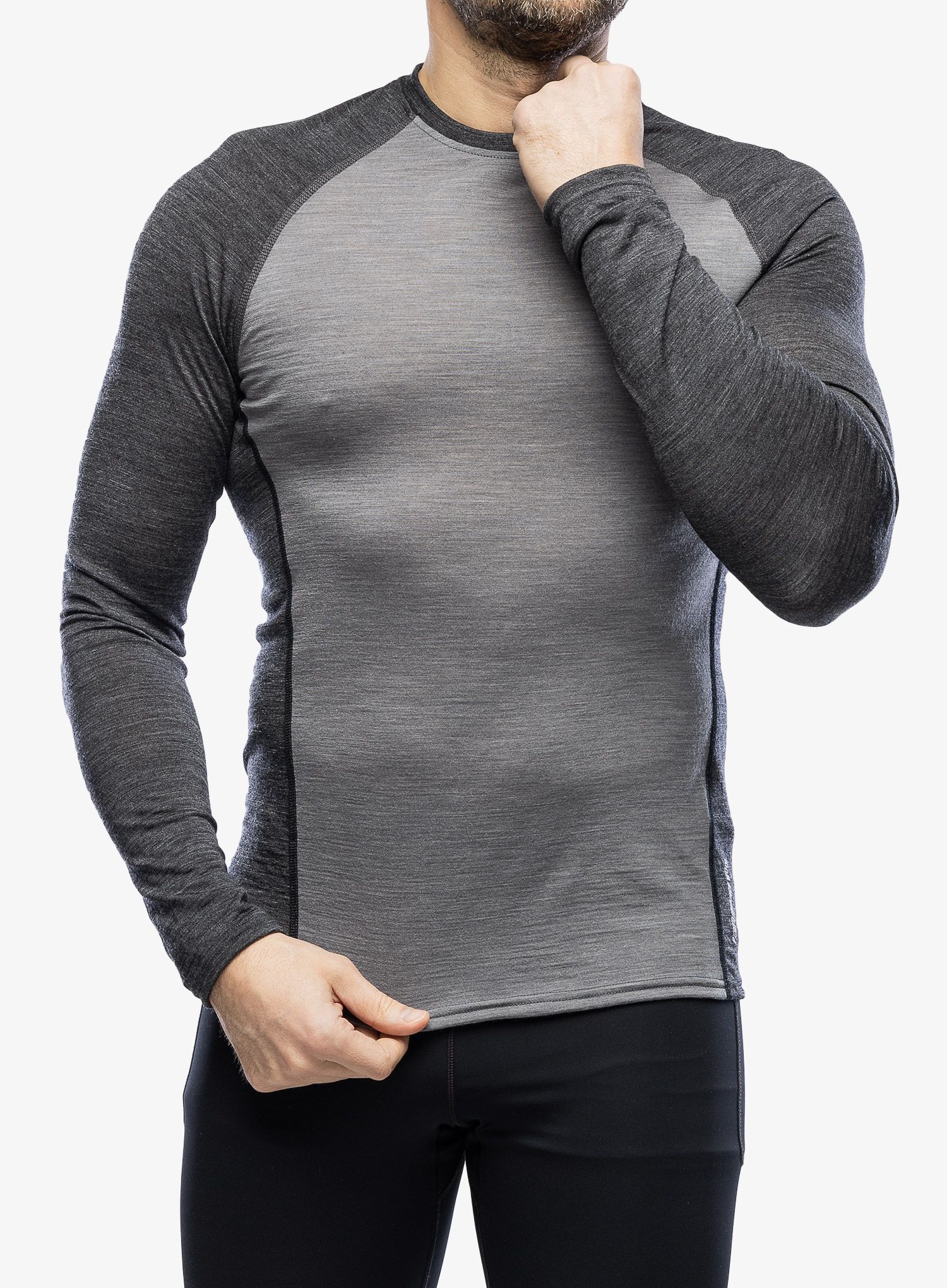 Termo flis jopa Odlo Natural Performance PW 150 BL Top Crew Neck LS - grey melange