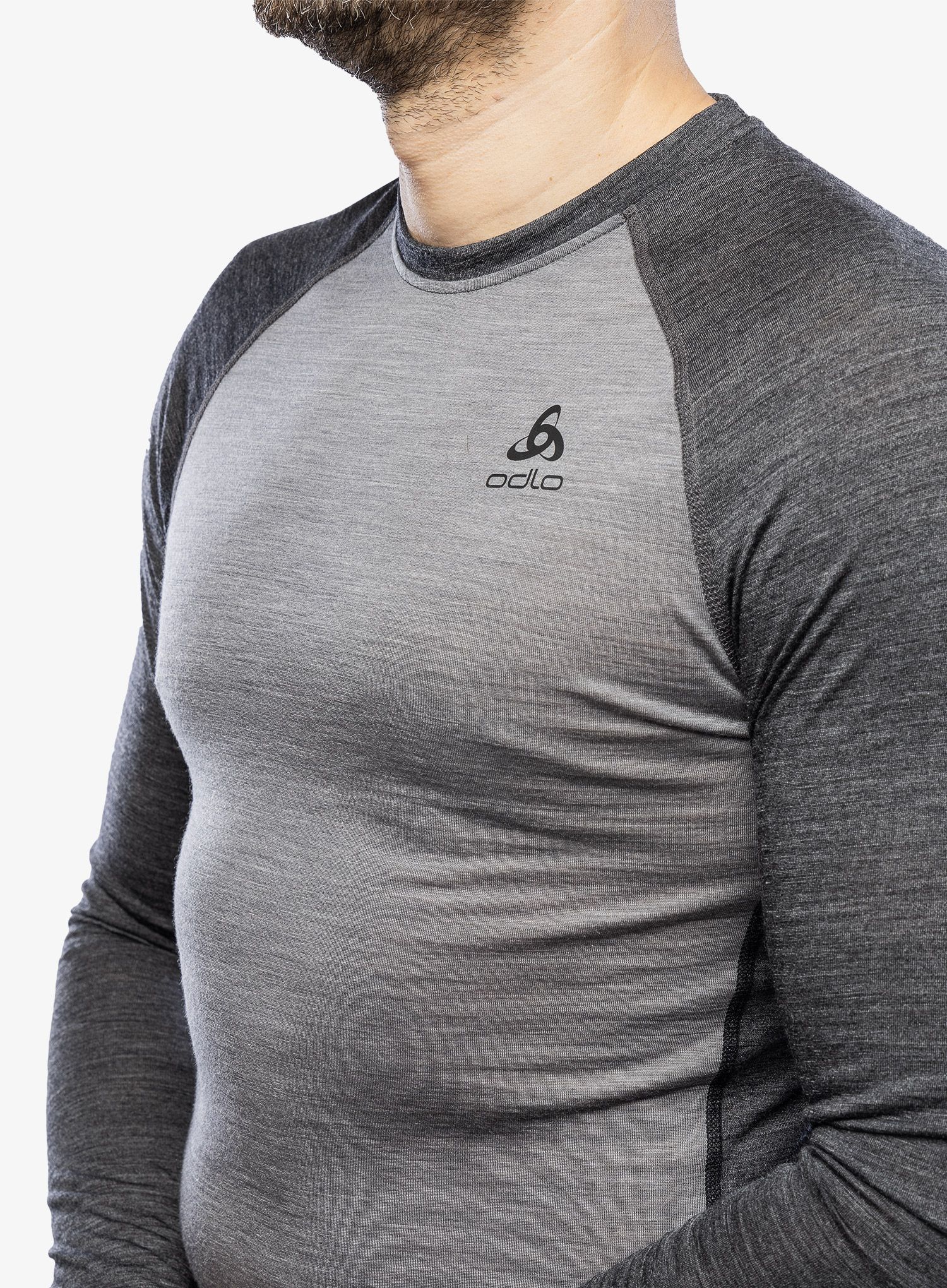 Termo flis jopa Odlo Natural Performance PW 150 BL Top Crew Neck LS - grey melange