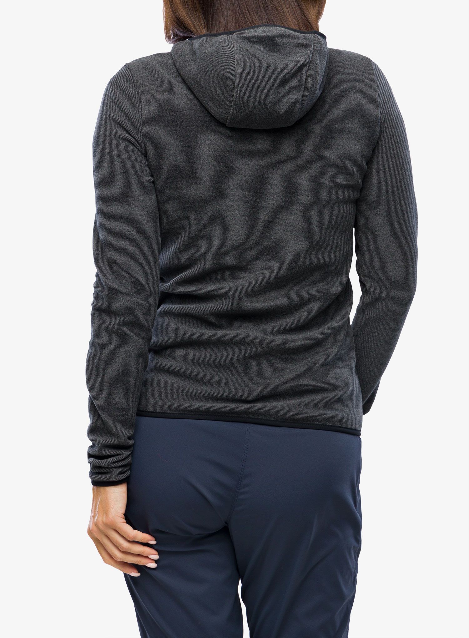 Ženska jopica Odlo Roy Mid Layer Hoody Full Zip - shale grey/black stripes
