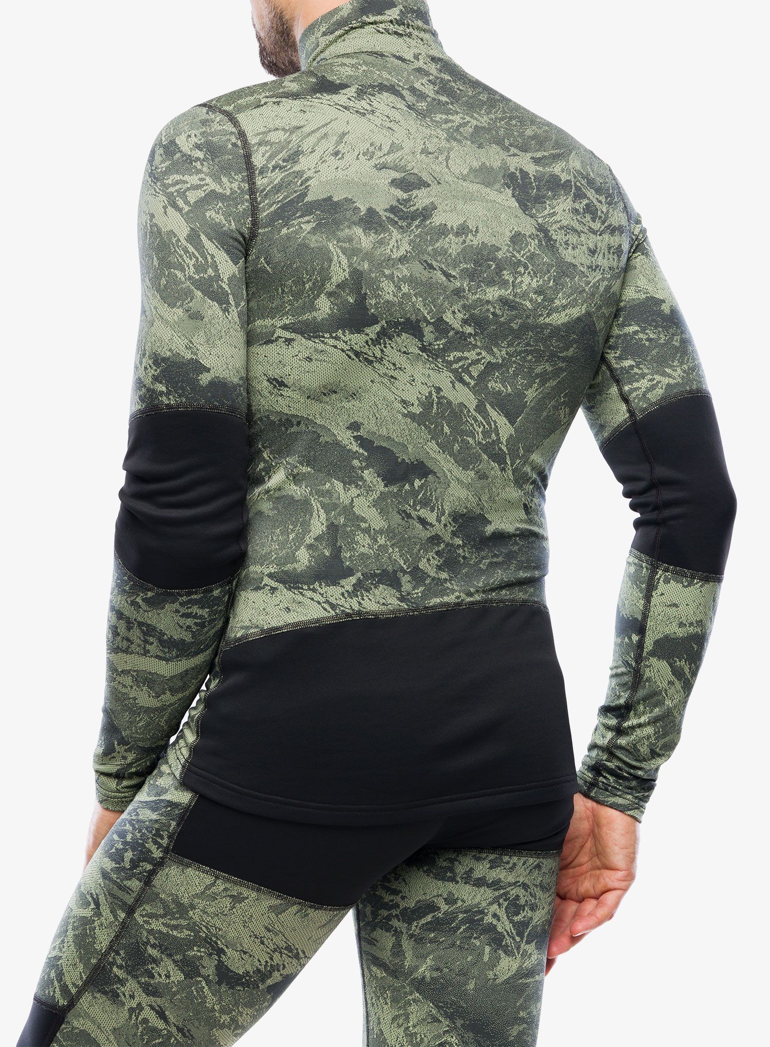 Termo flis jopa Odlo Whistler Eco BL Top Turtle Neck LS Half Zip - matte green/black