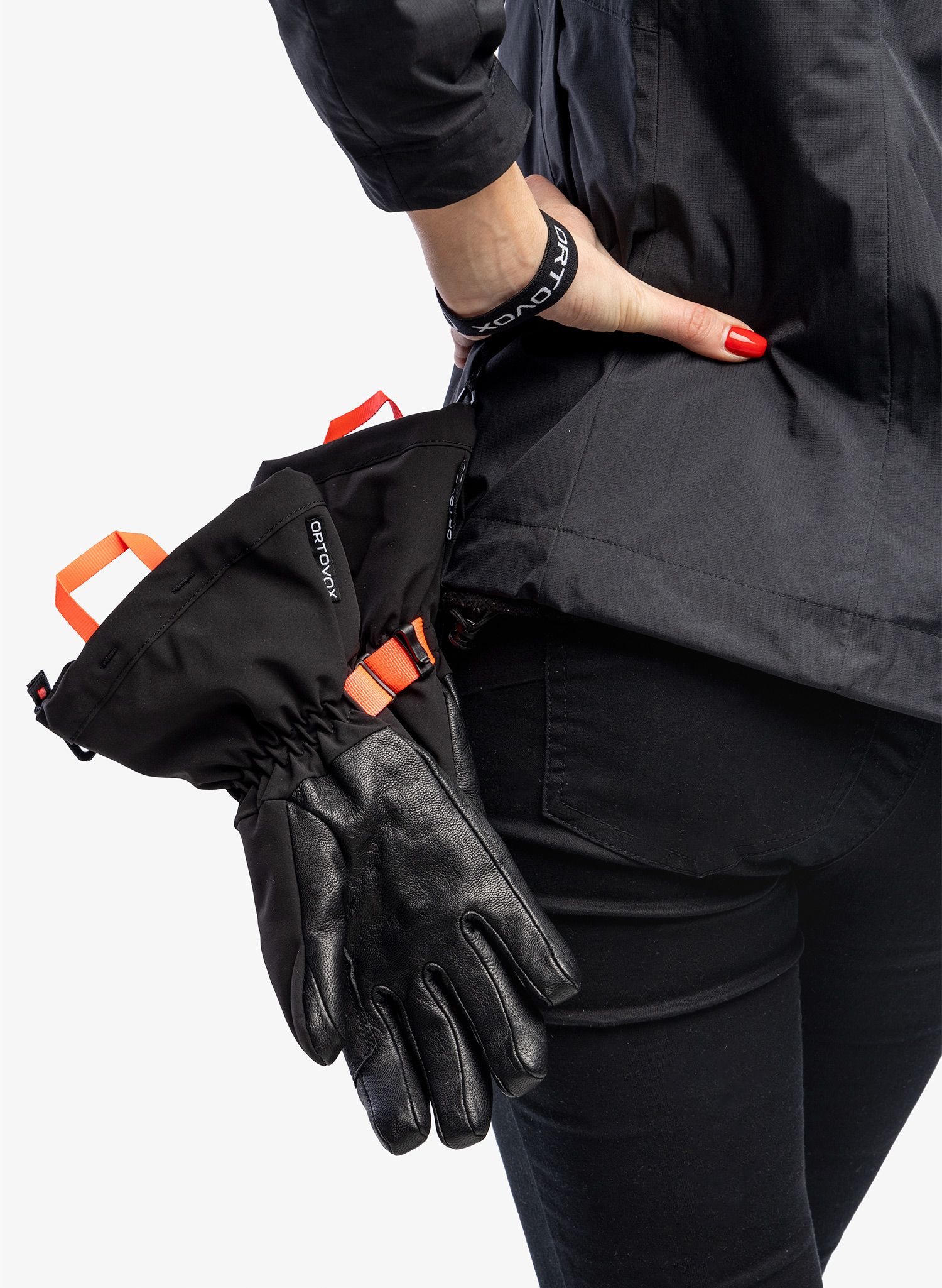 Ženske smučarske rokavice Ortovox Merino Mountain Glove - black raven