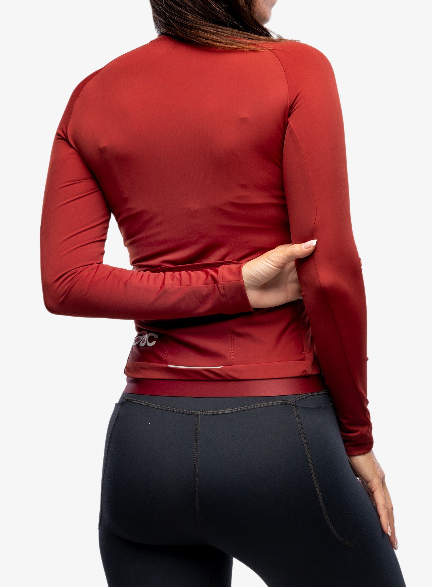 Ženska kolesarska jopa POC W Ambient Thermal Jersey - garnet red