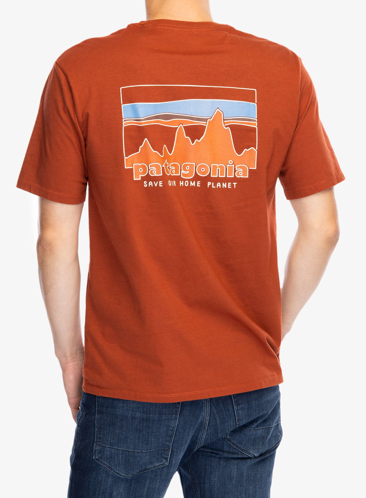Bombažna majica Patagonia 73 Skyline Organic T-Shirt - burnished red