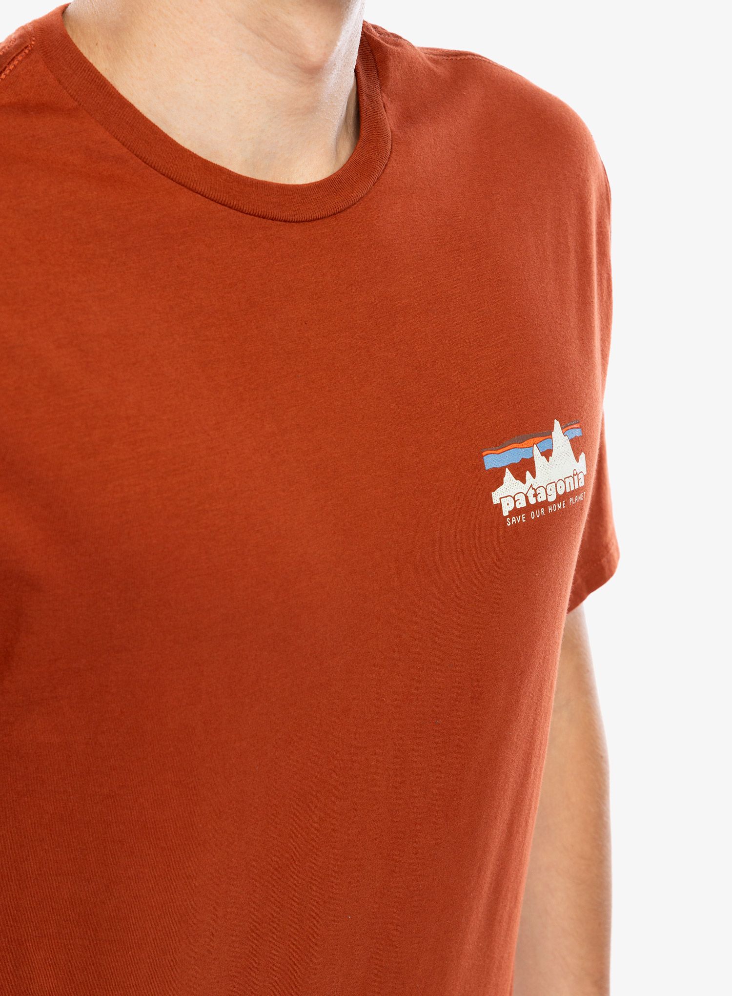 Bombažna majica Patagonia 73 Skyline Organic T-Shirt - burnished red