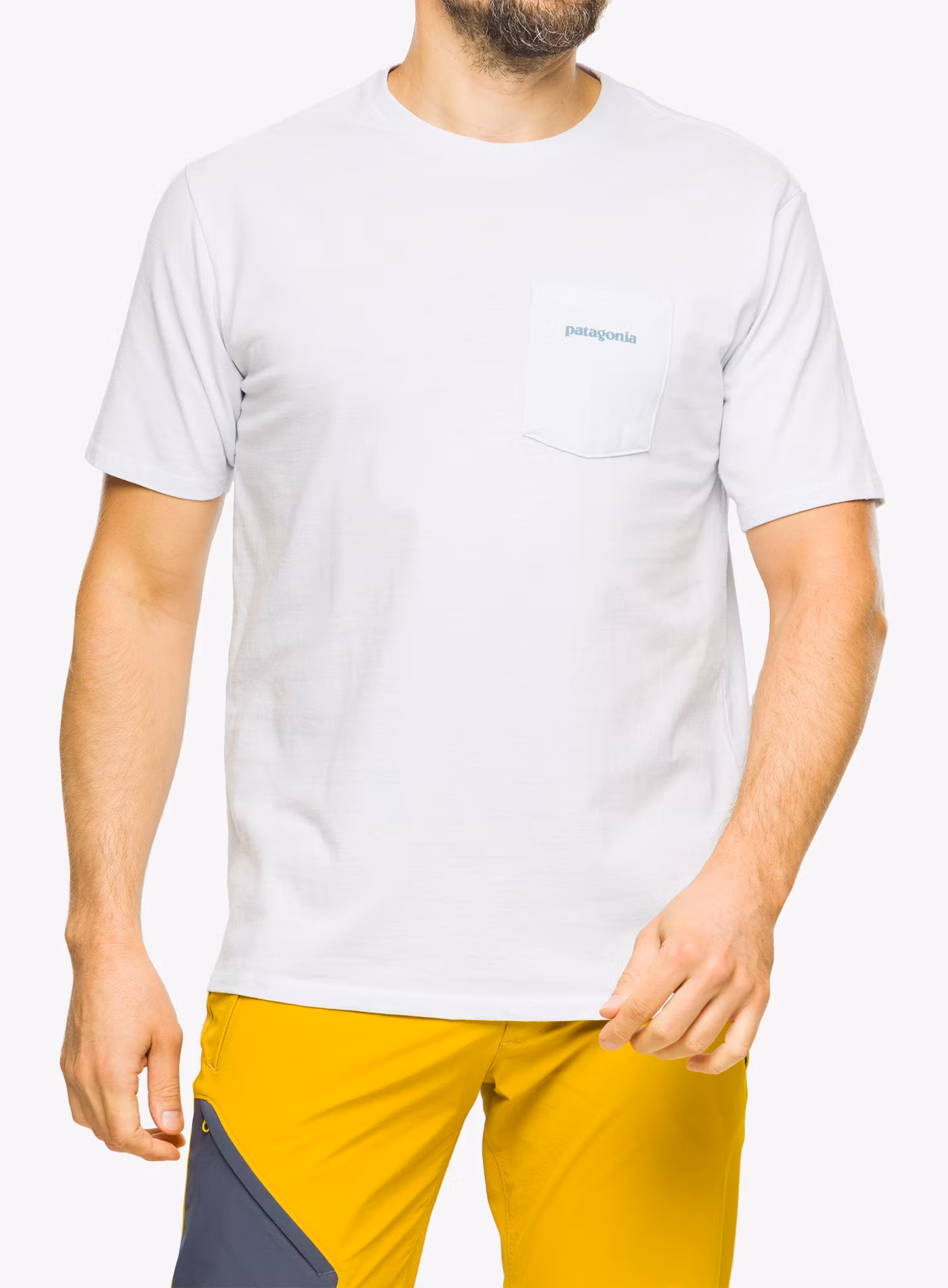 Majica s potiskom Patagonia Boardshort Logo Pocket Responsibili-Tee - white