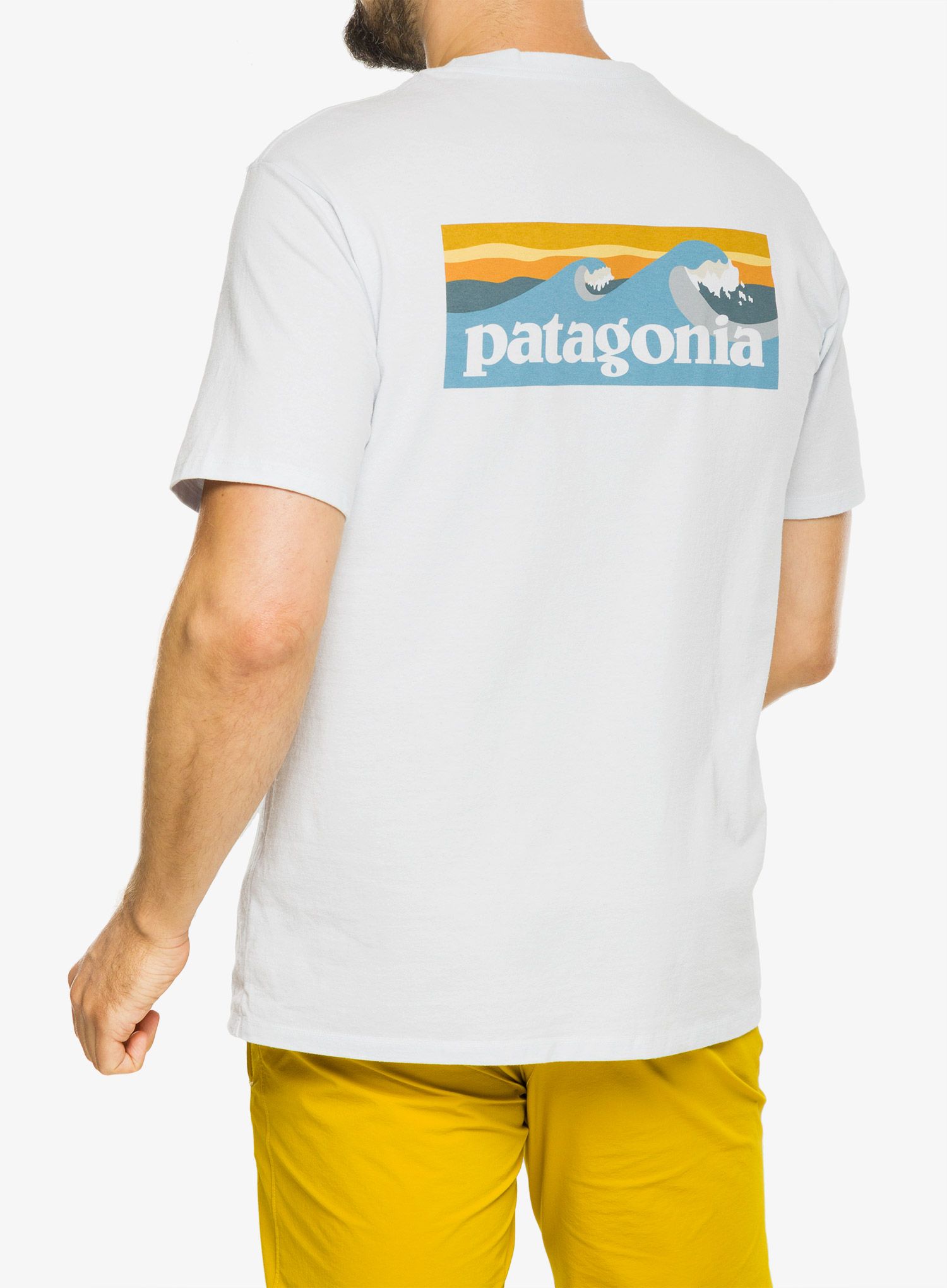 Majica s potiskom Patagonia Boardshort Logo Pocket Responsibili-Tee - white