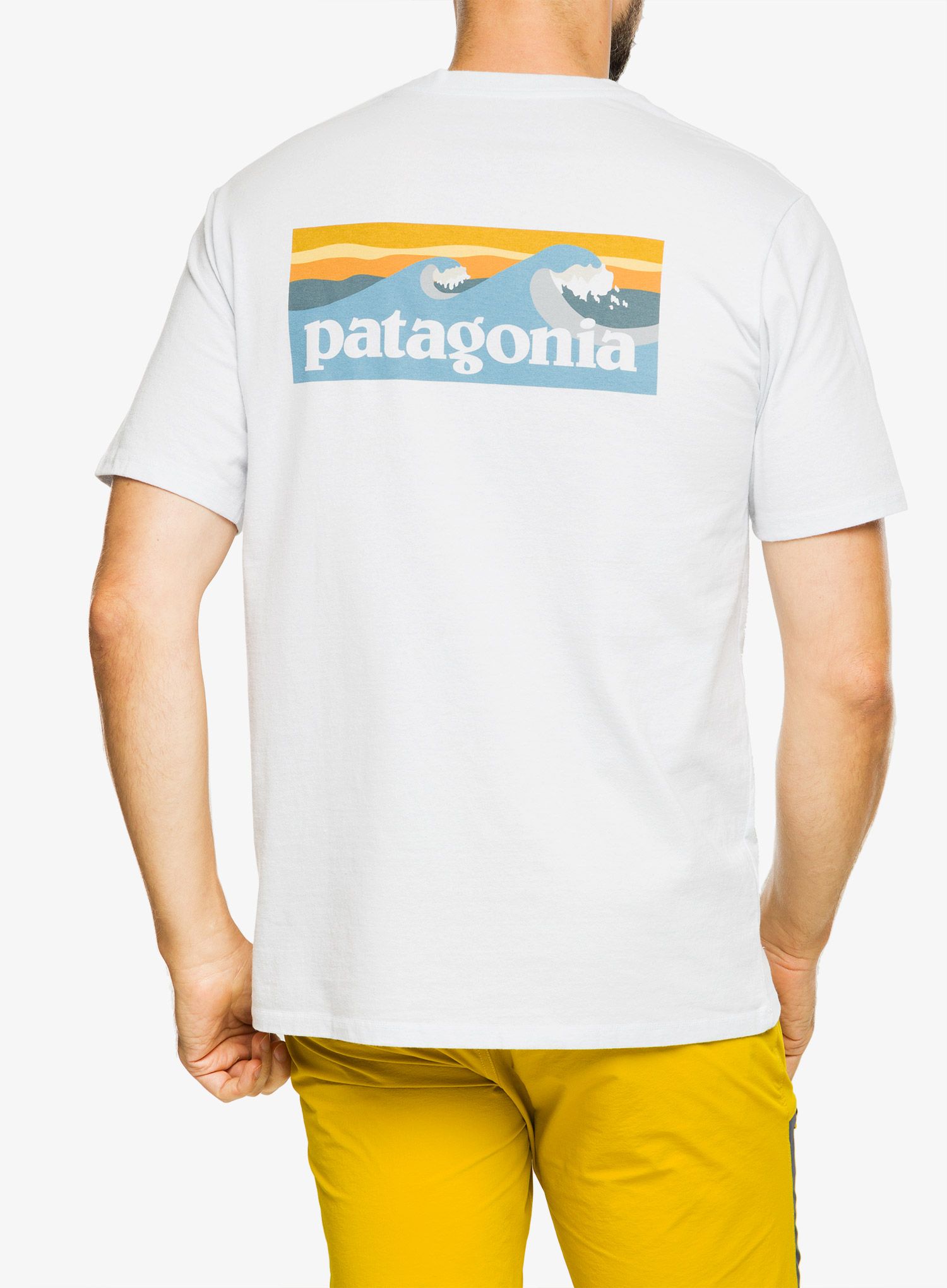Majica s potiskom Patagonia Boardshort Logo Pocket Responsibili-Tee - white