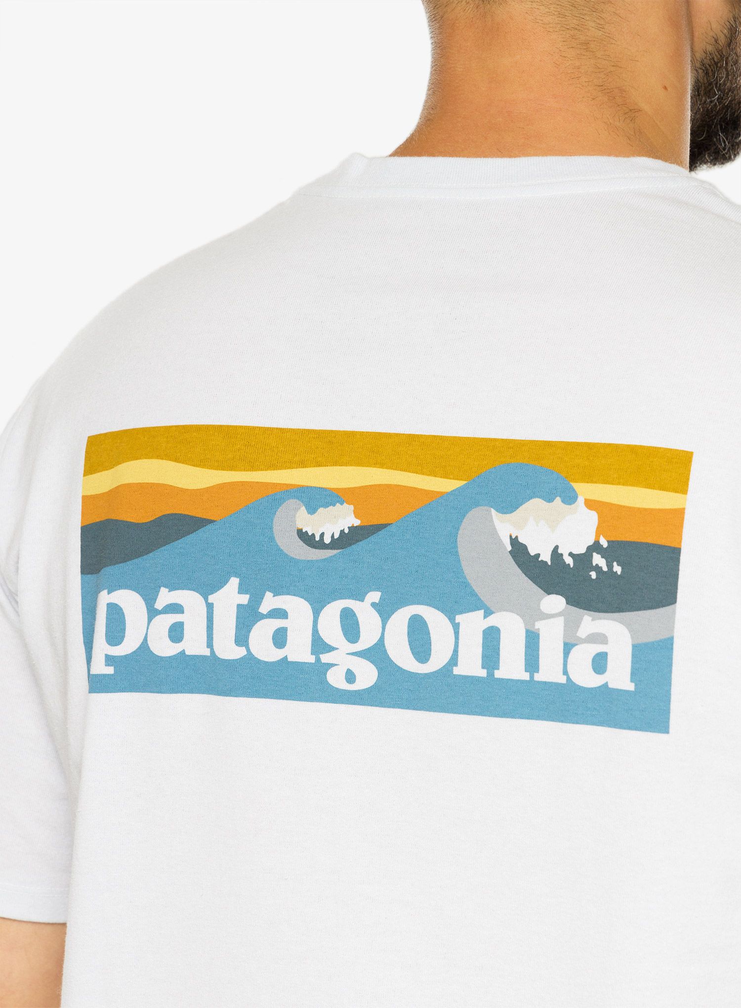 Majica s potiskom Patagonia Boardshort Logo Pocket Responsibili-Tee - white