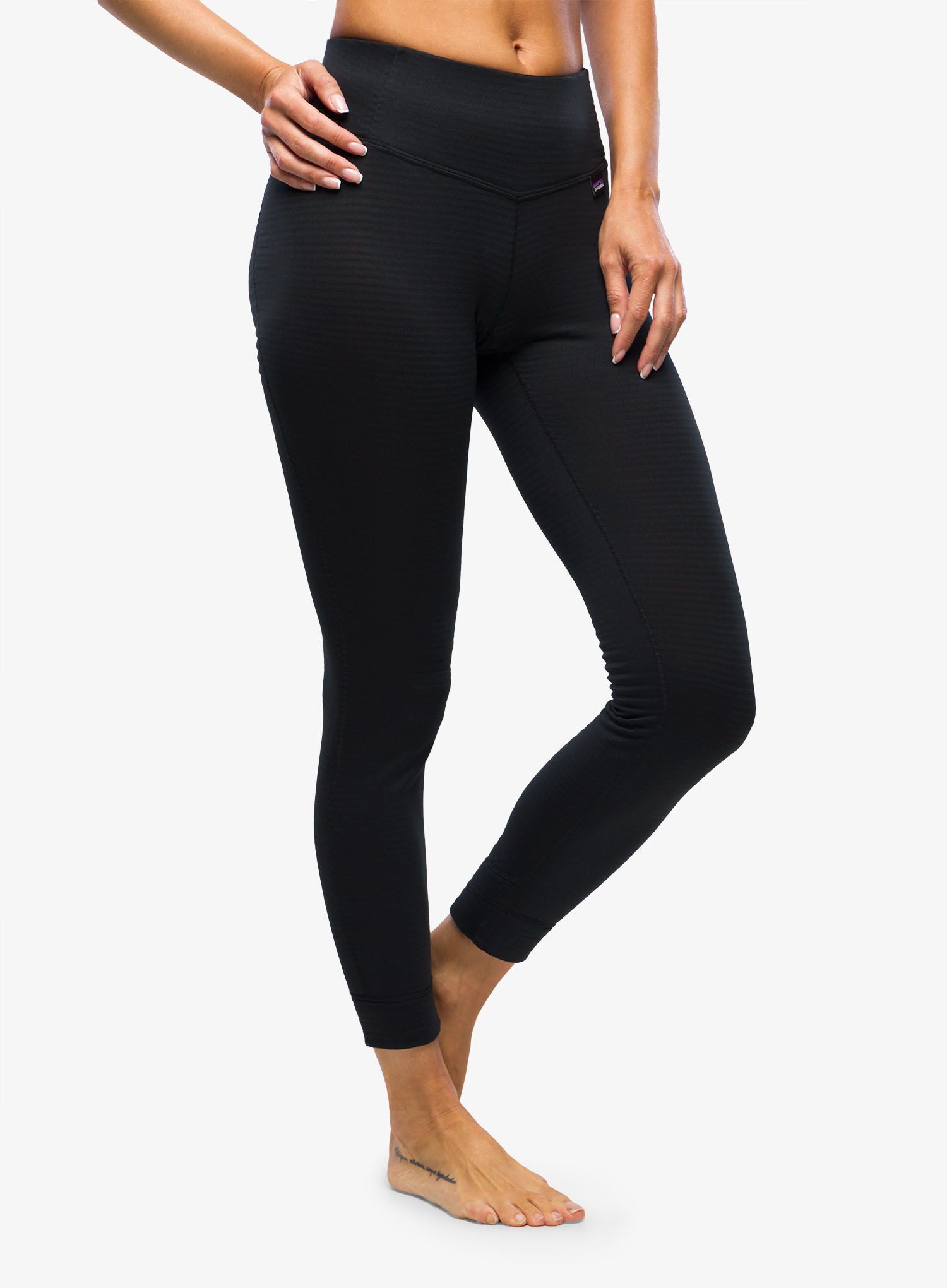 Ženske termo pajkice Patagonia Cap TW Bottoms - black