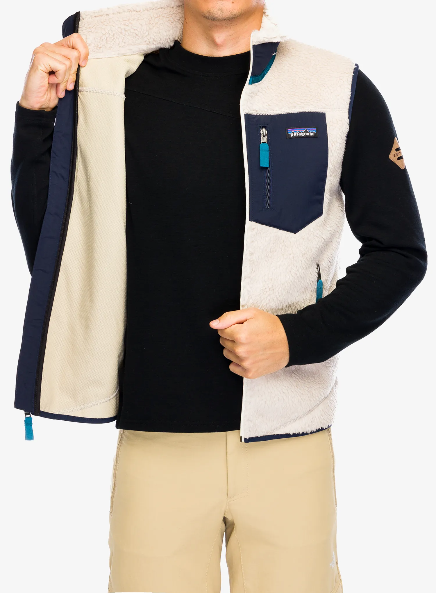 Moški brezrokavnik Patagonia Classic Retro-X Vest - natural