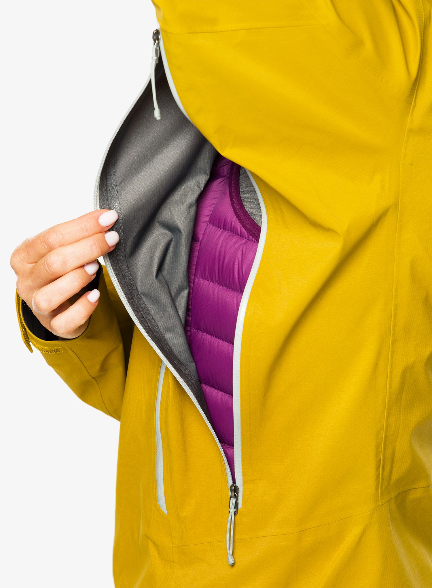 Ženska hardshell jakna Patagonia Dual Aspect Jacket - cosmic gold