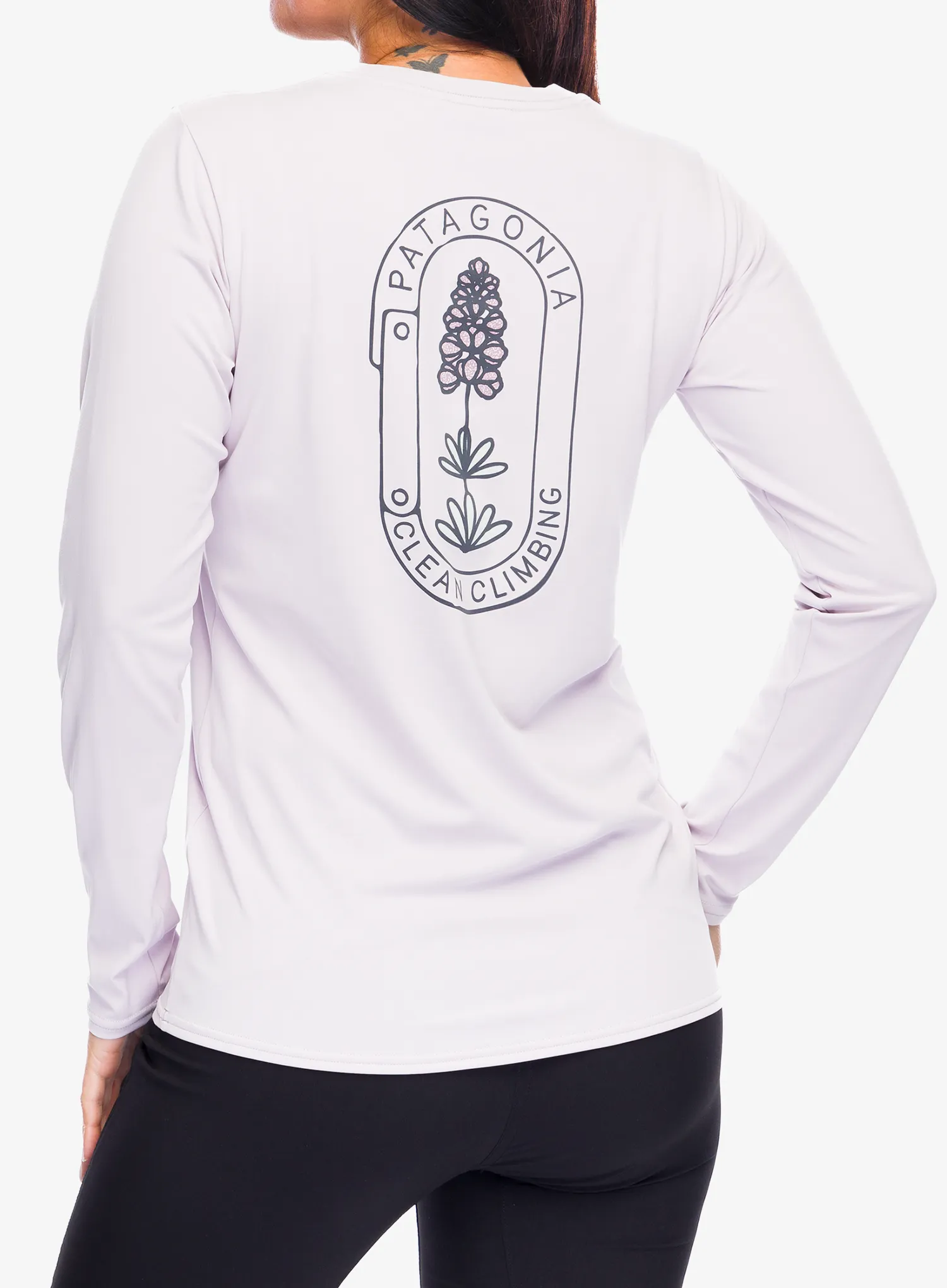 Ženski longsleeve Patagonia L/S Cap Cool Daily Graphic Shirt Lands - clean climb bloom echo purple