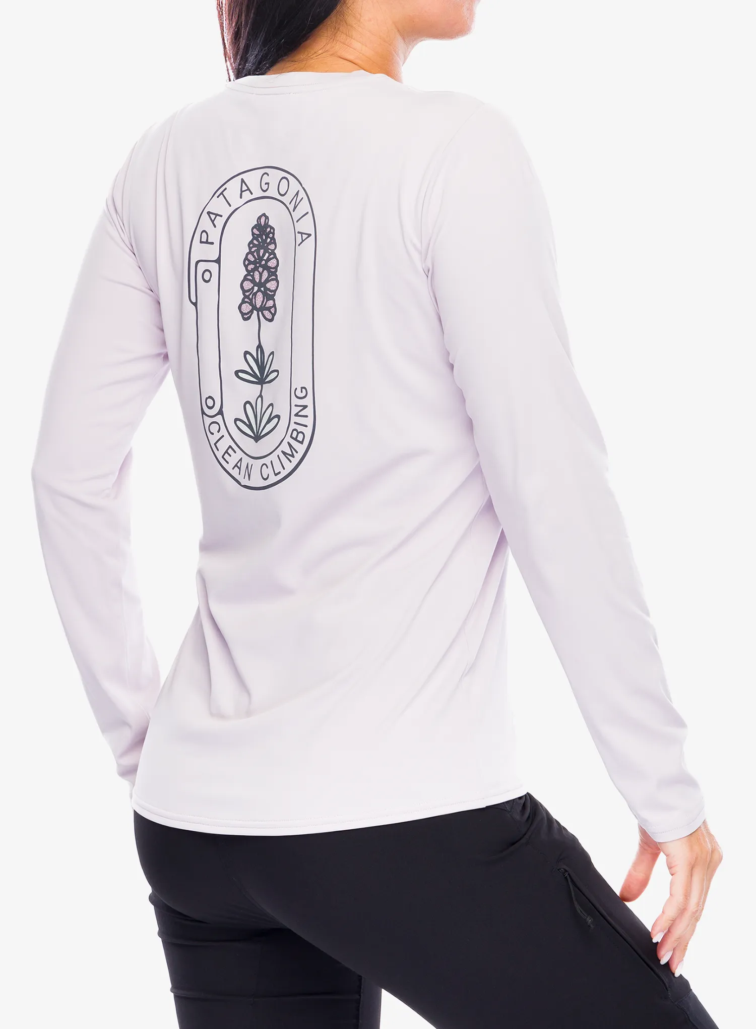 Ženski longsleeve Patagonia L/S Cap Cool Daily Graphic Shirt Lands - clean climb bloom echo purple