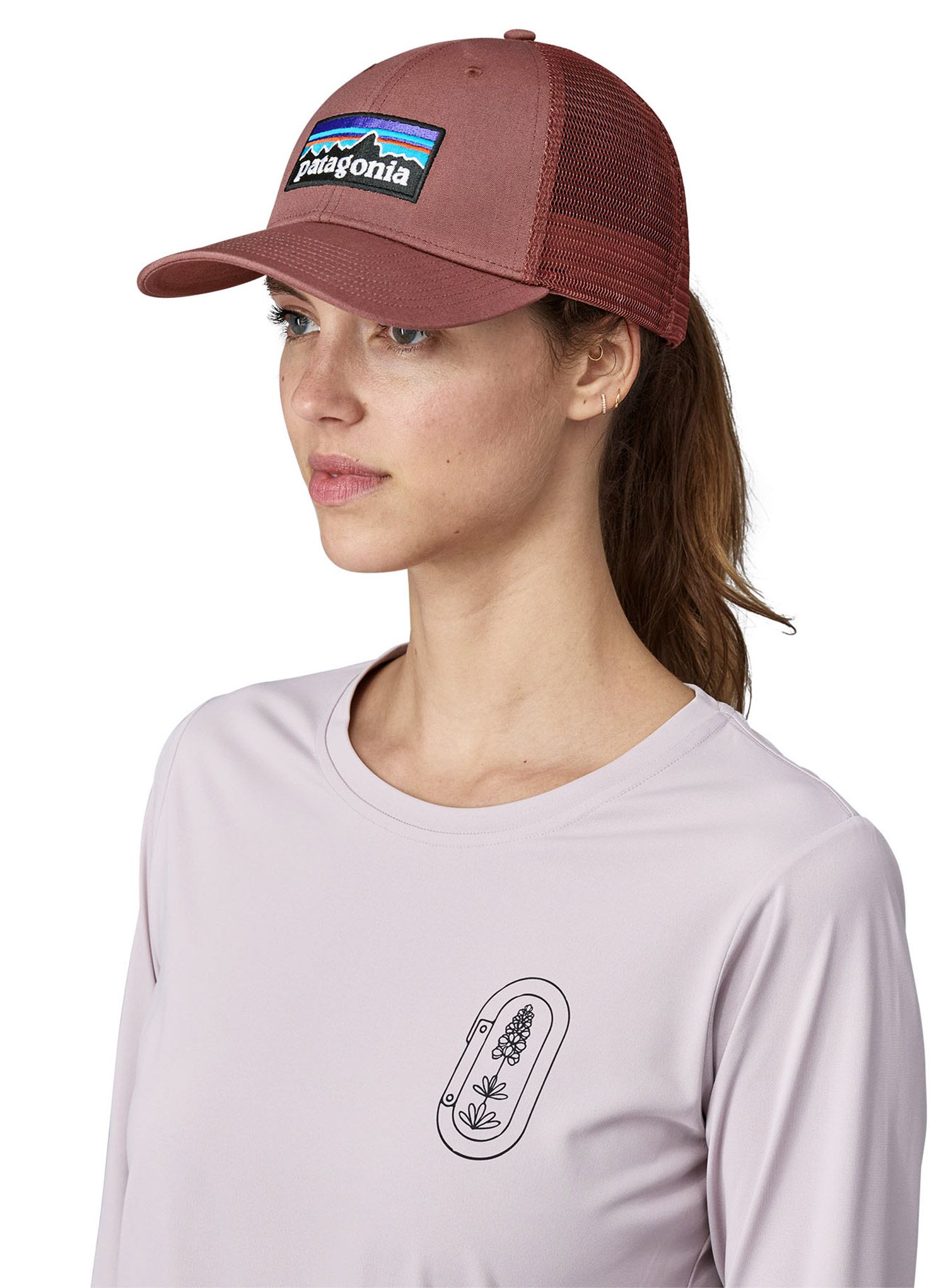 Kapa s šiltom Patagonia P-6 Logo LoPro Trucker Hat - dulse mauve