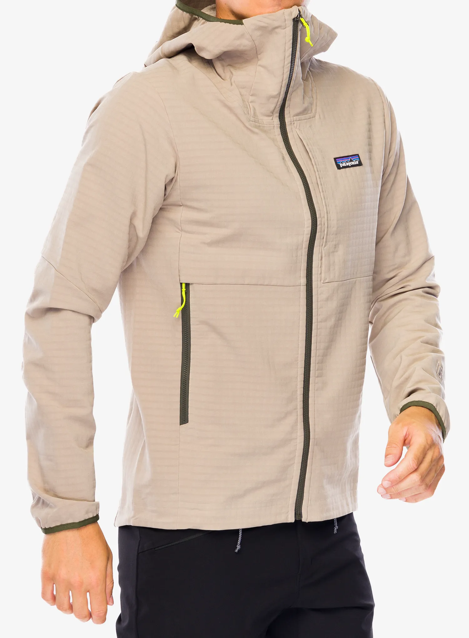 Softshell jakna Patagonia R1 TechFace Hoody - seabird grey
