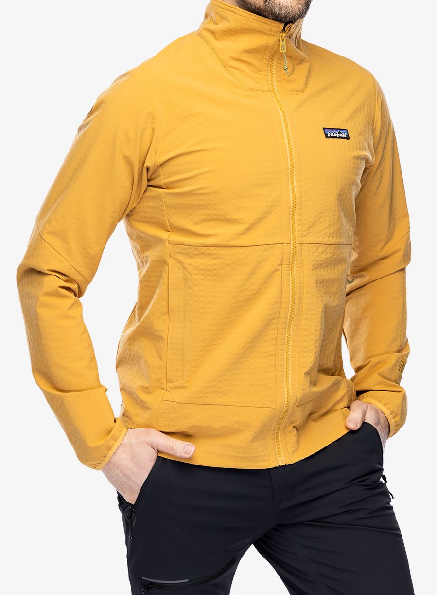 Softshell jakna Patagonia R1 TechFace Jacket - pufferfish gold