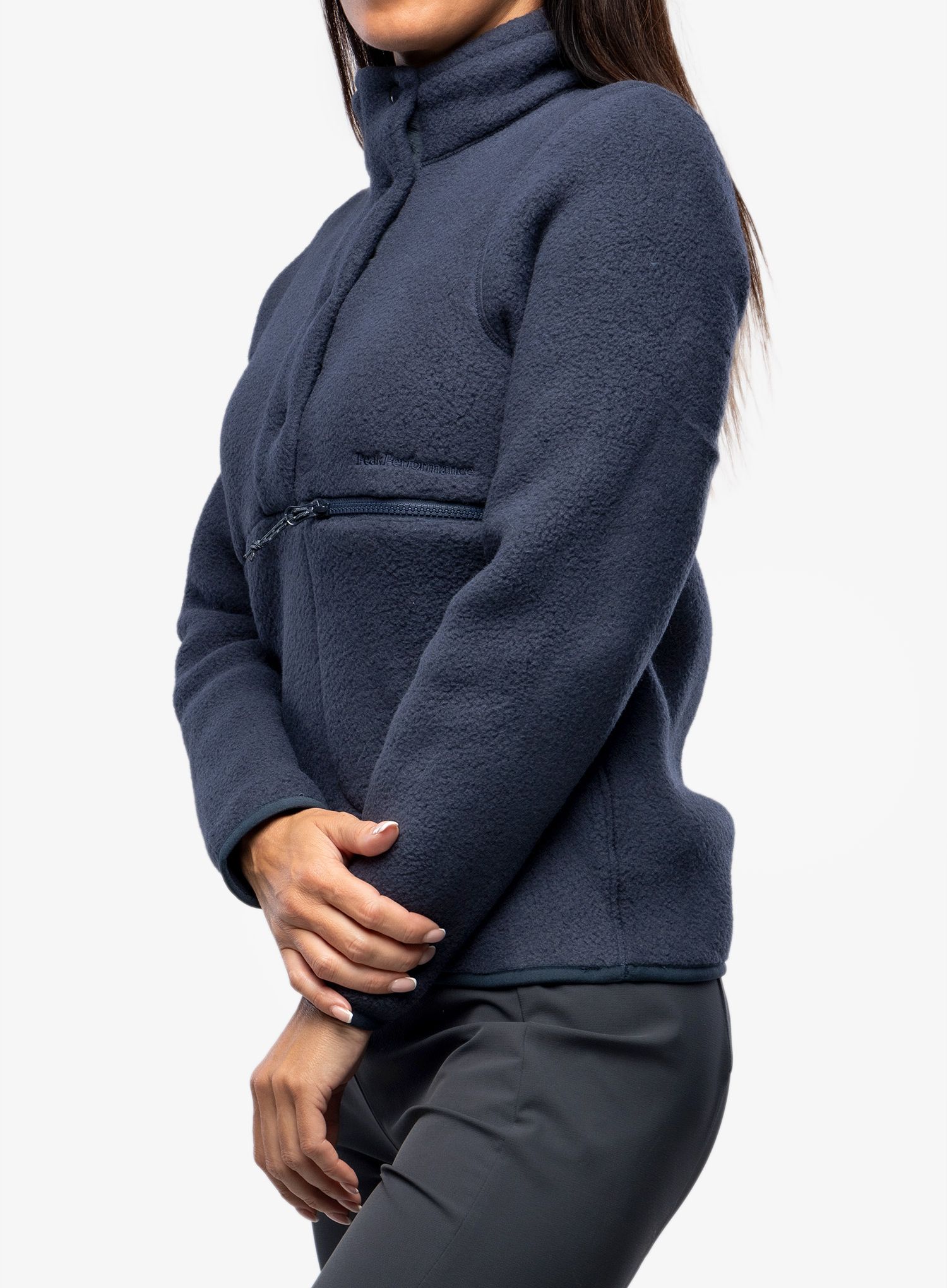 Ženski flis Peak Performance Fleece Snap T-Neck - blue shadow