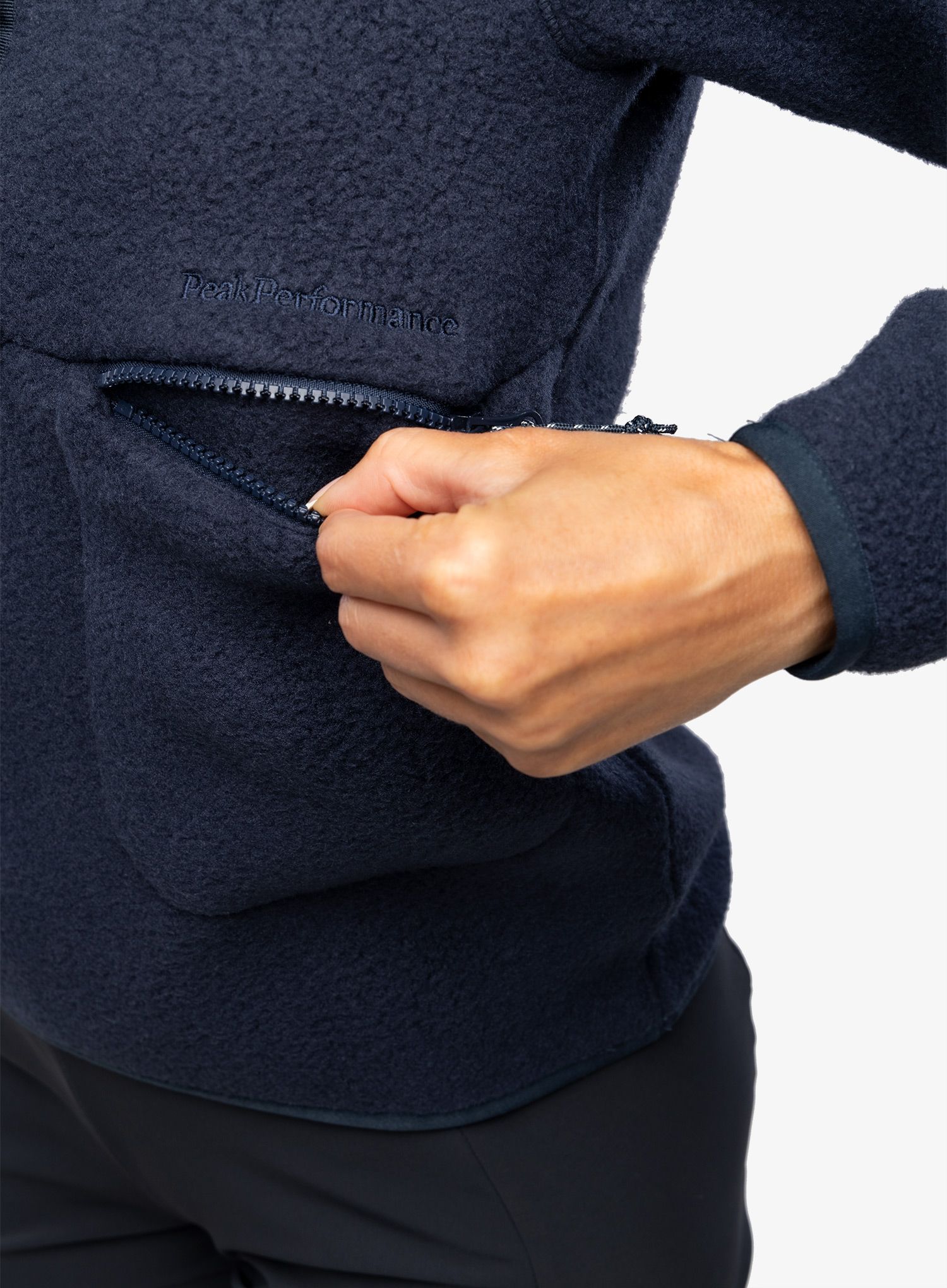 Ženski flis Peak Performance Fleece Snap T-Neck - blue shadow