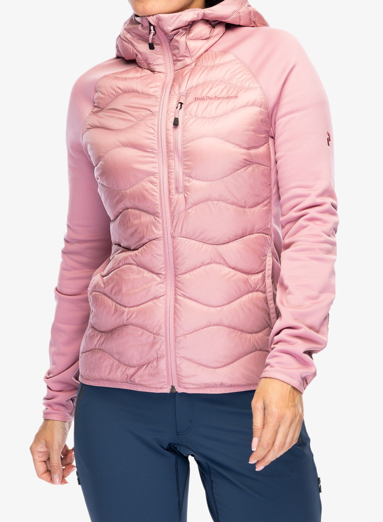 Ženska hibridna jakna Peak Performance Helium Down Hybrid Hood - bitter root