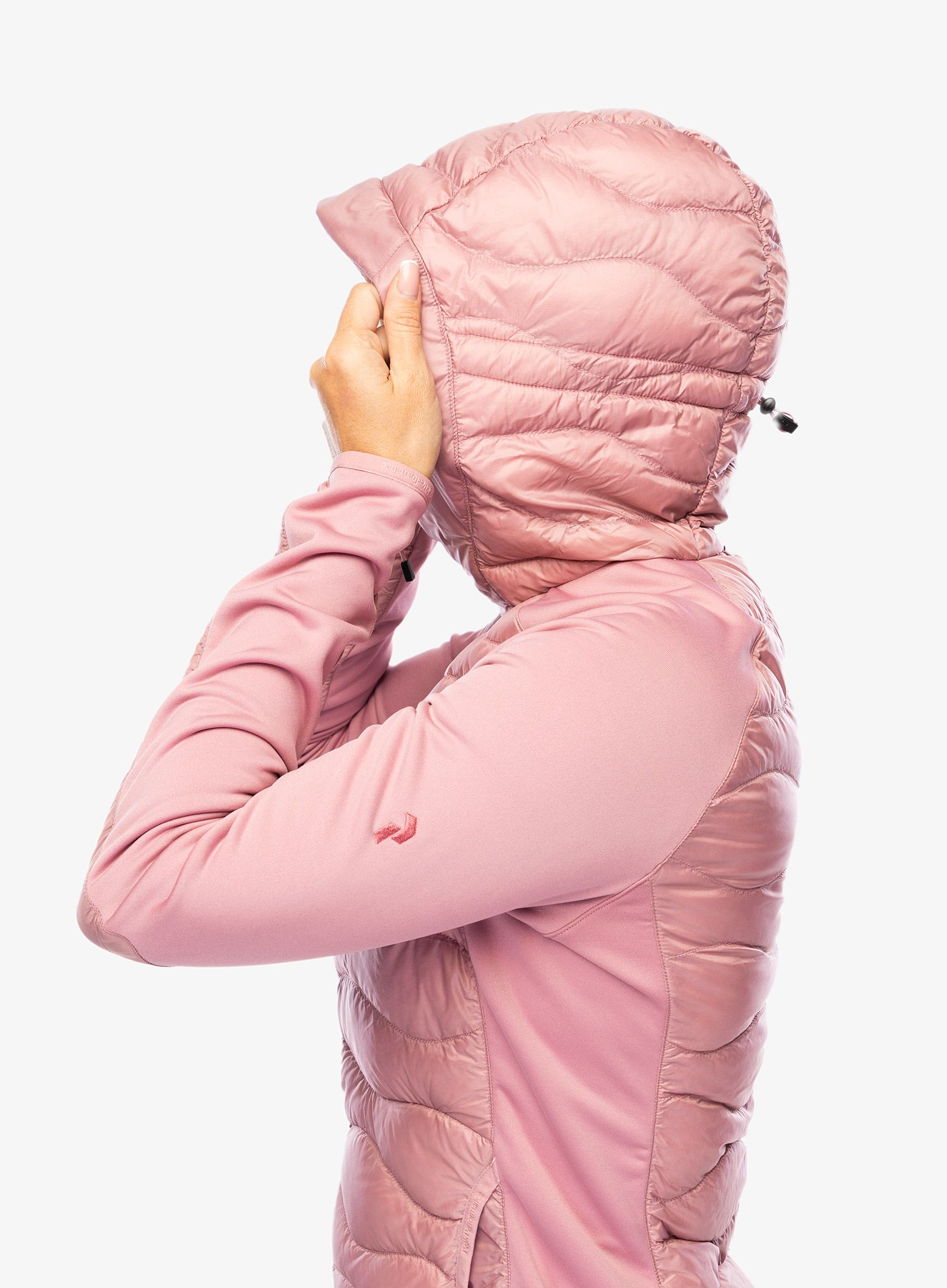 Ženska hibridna jakna Peak Performance Helium Down Hybrid Hood - bitter root