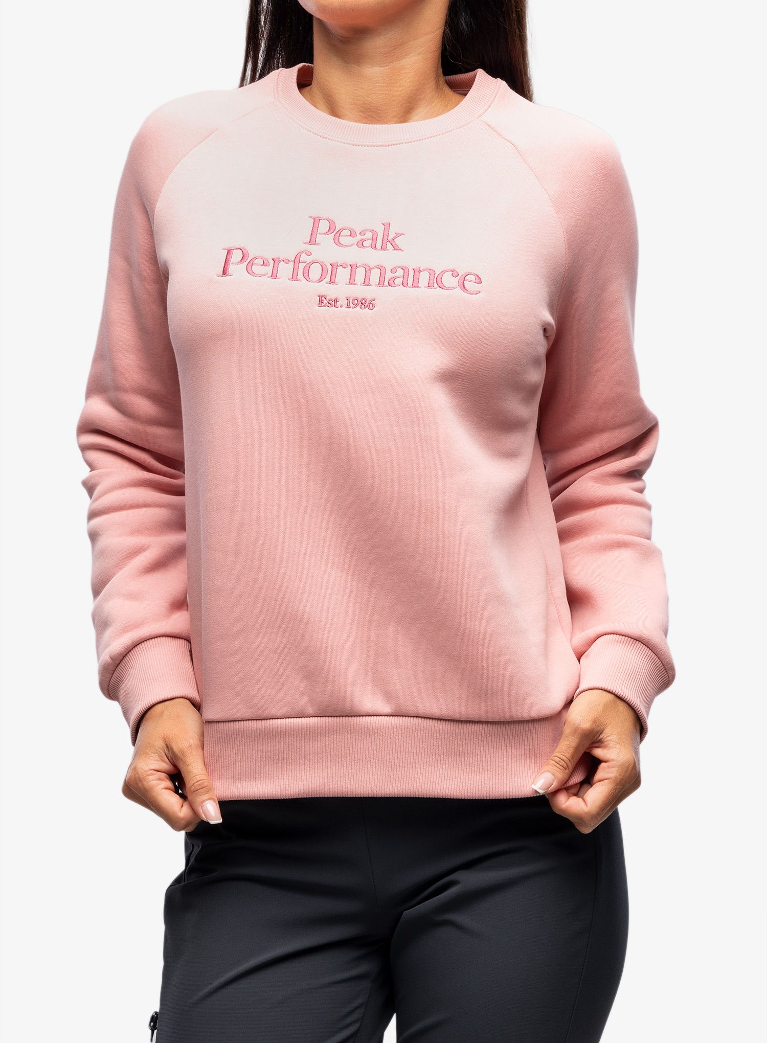 Jopica brez kapuce ženska Peak Performance Original Crew - warm blush