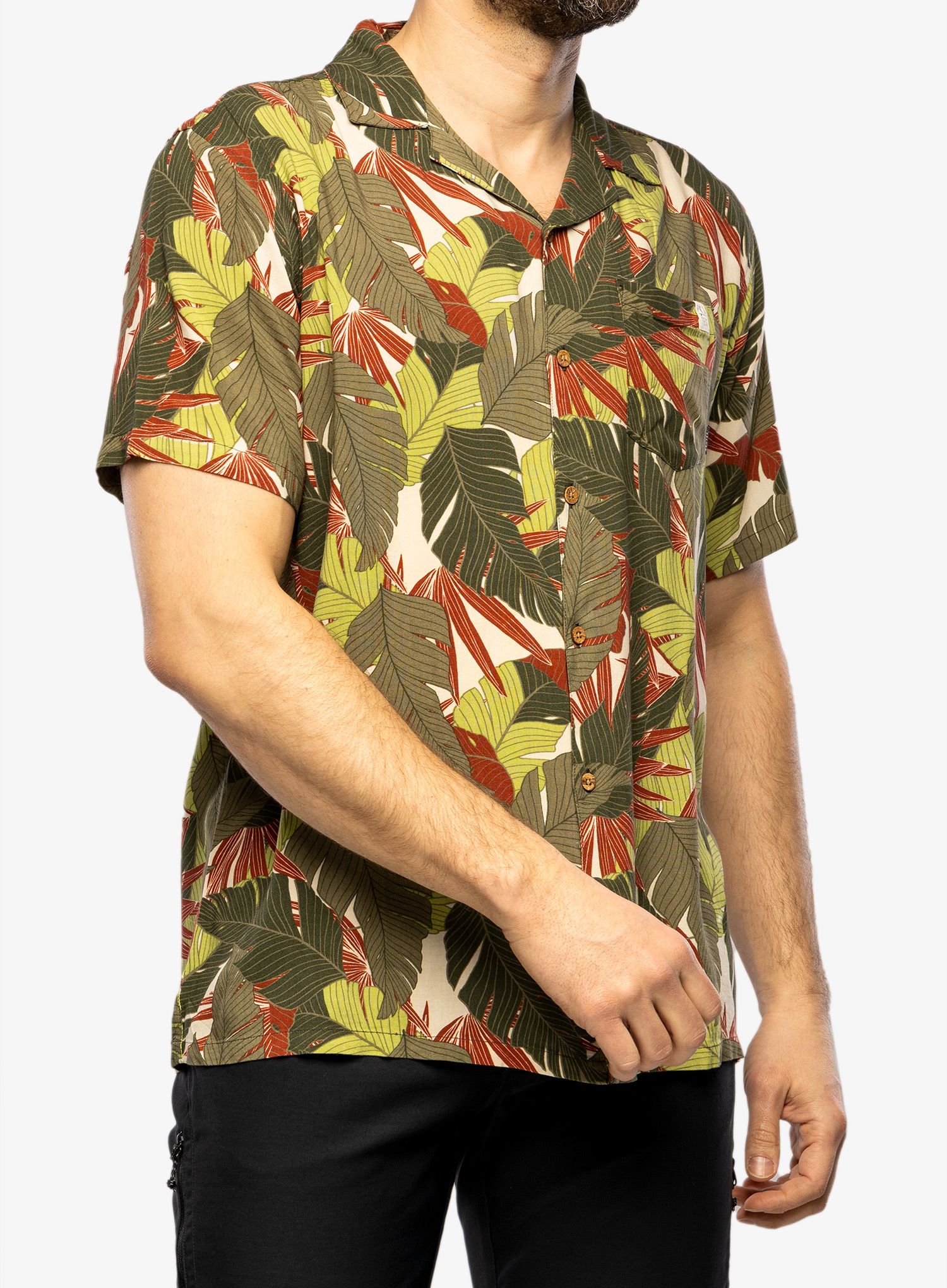 Srajca Protest Prthamra Short Sleeve Shirt - artichoke green