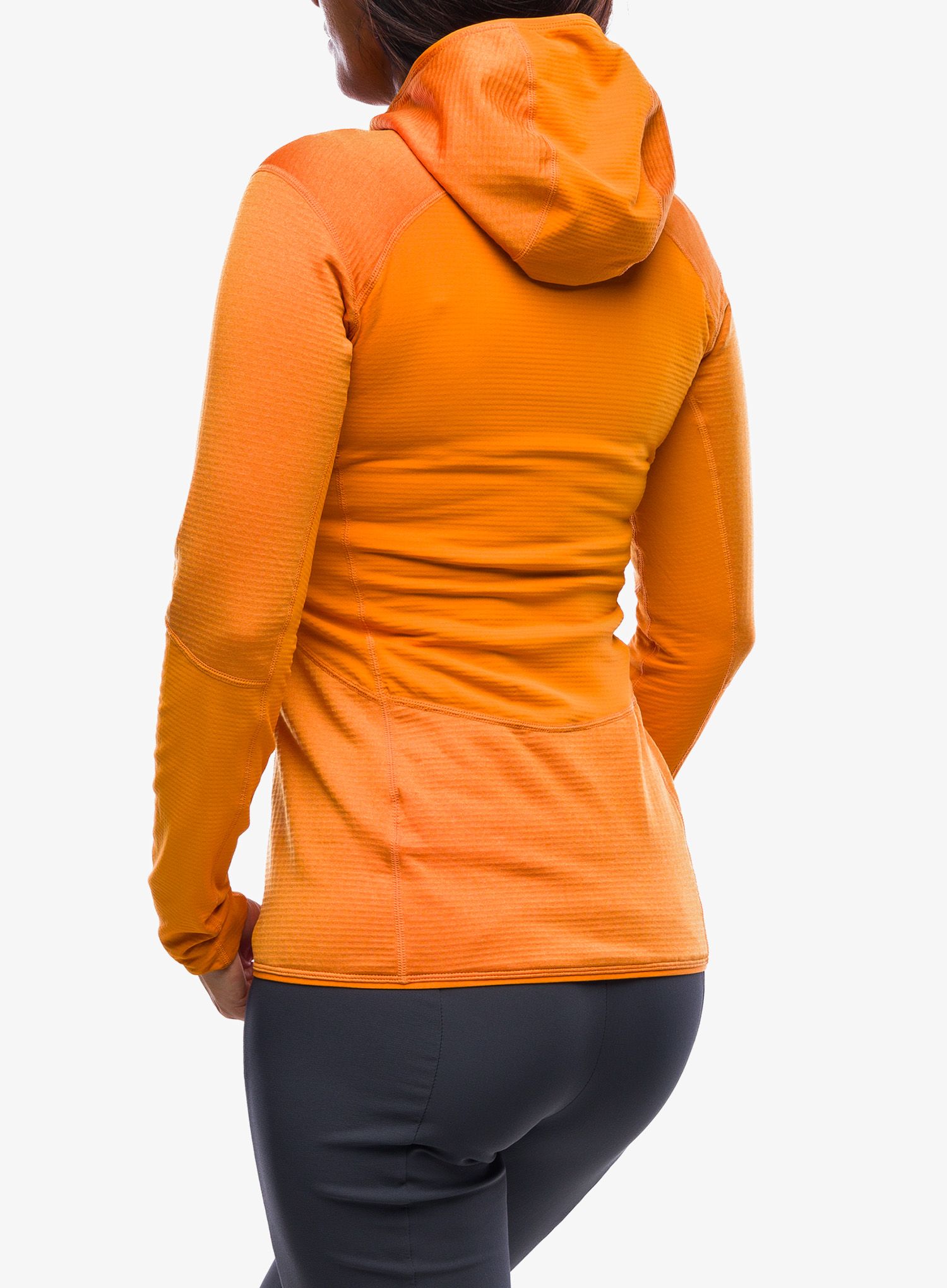 Ženska jopa s kapuco Rab Ascendor Hoody - marmalade