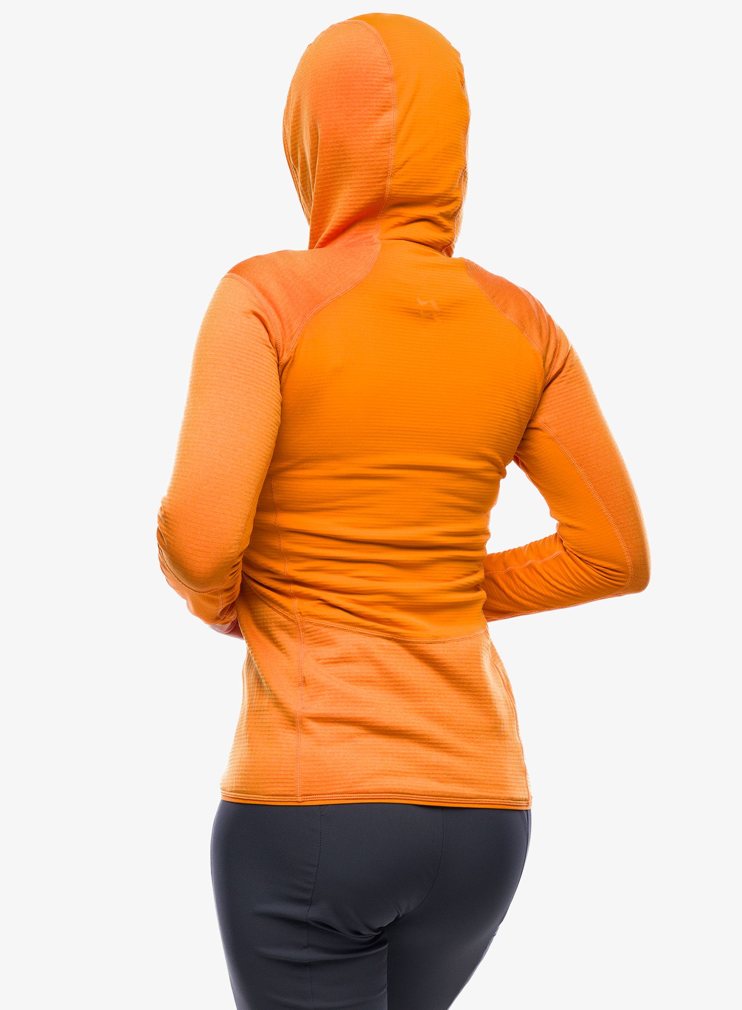 Ženska jopa s kapuco Rab Ascendor Hoody - marmalade
