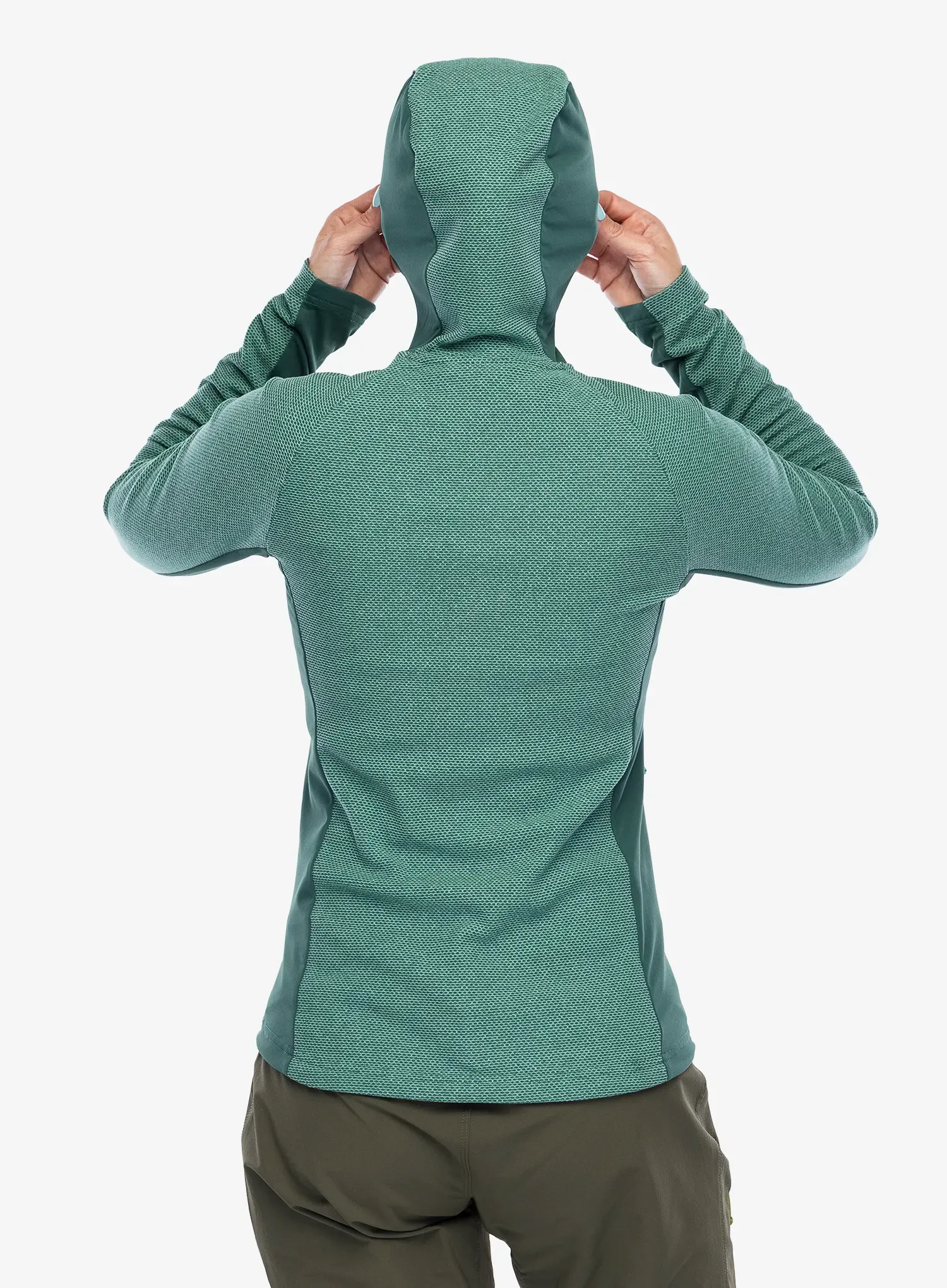 Ženska jopa s kapuco Rab Capacitor Hoody - eucalyptus