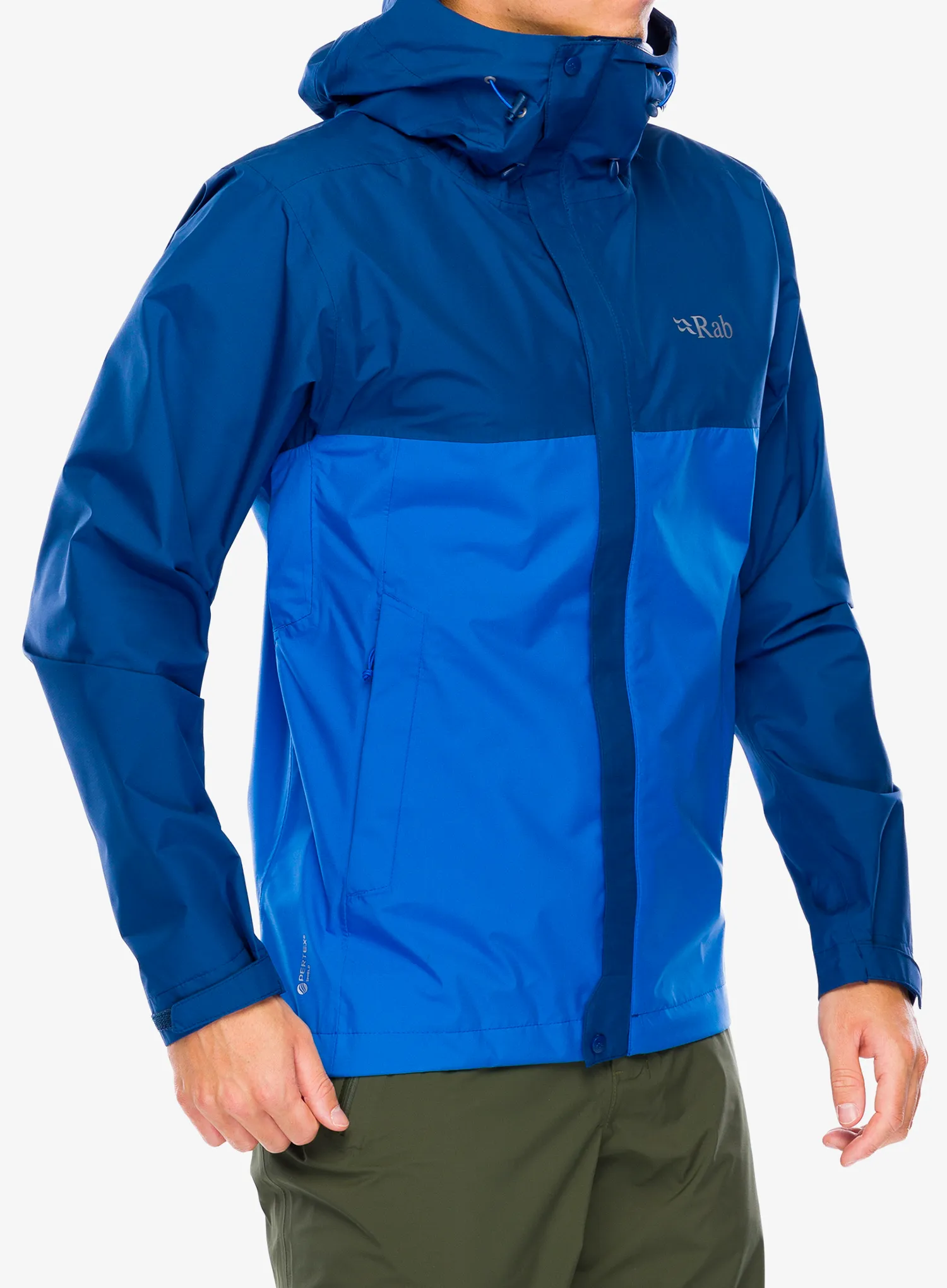 Nepremočljiva jakna Rab Downpour Eco Jacket - nightfall blue/ascent blue
