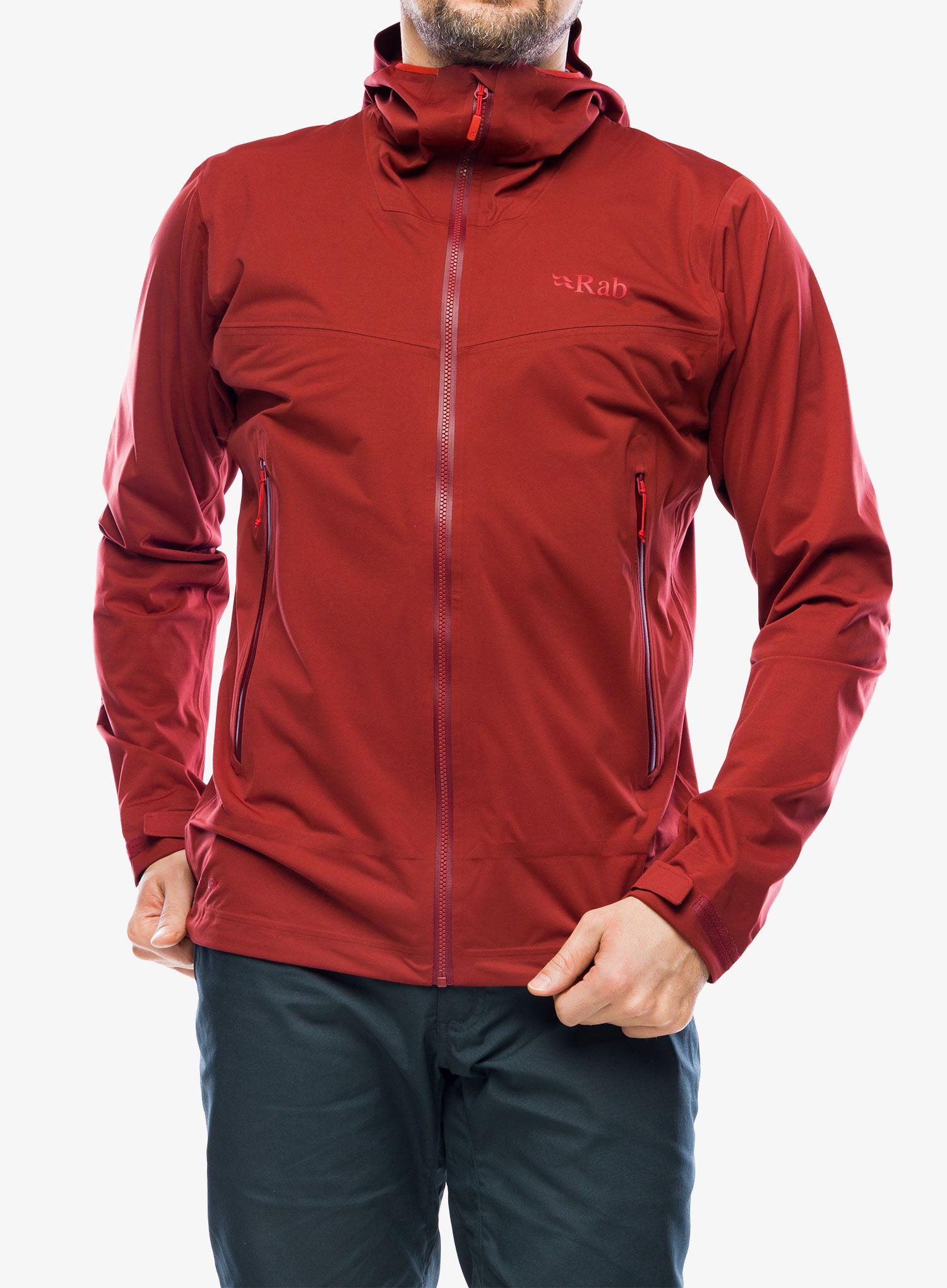 Hardshell jakna Rab Kinetic 2.0 Jacket - oxblood red
