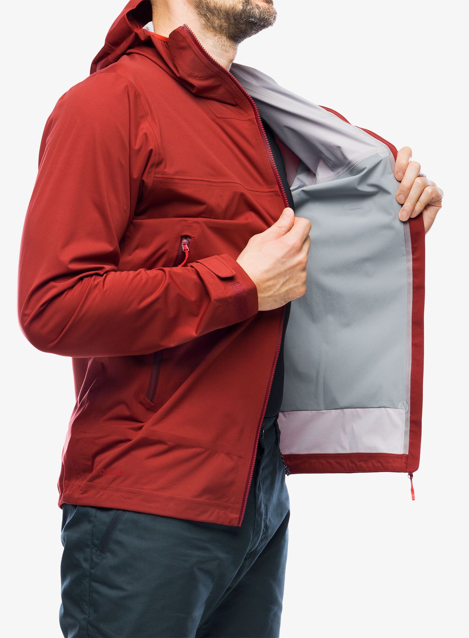 Hardshell jakna Rab Kinetic 2.0 Jacket - oxblood red