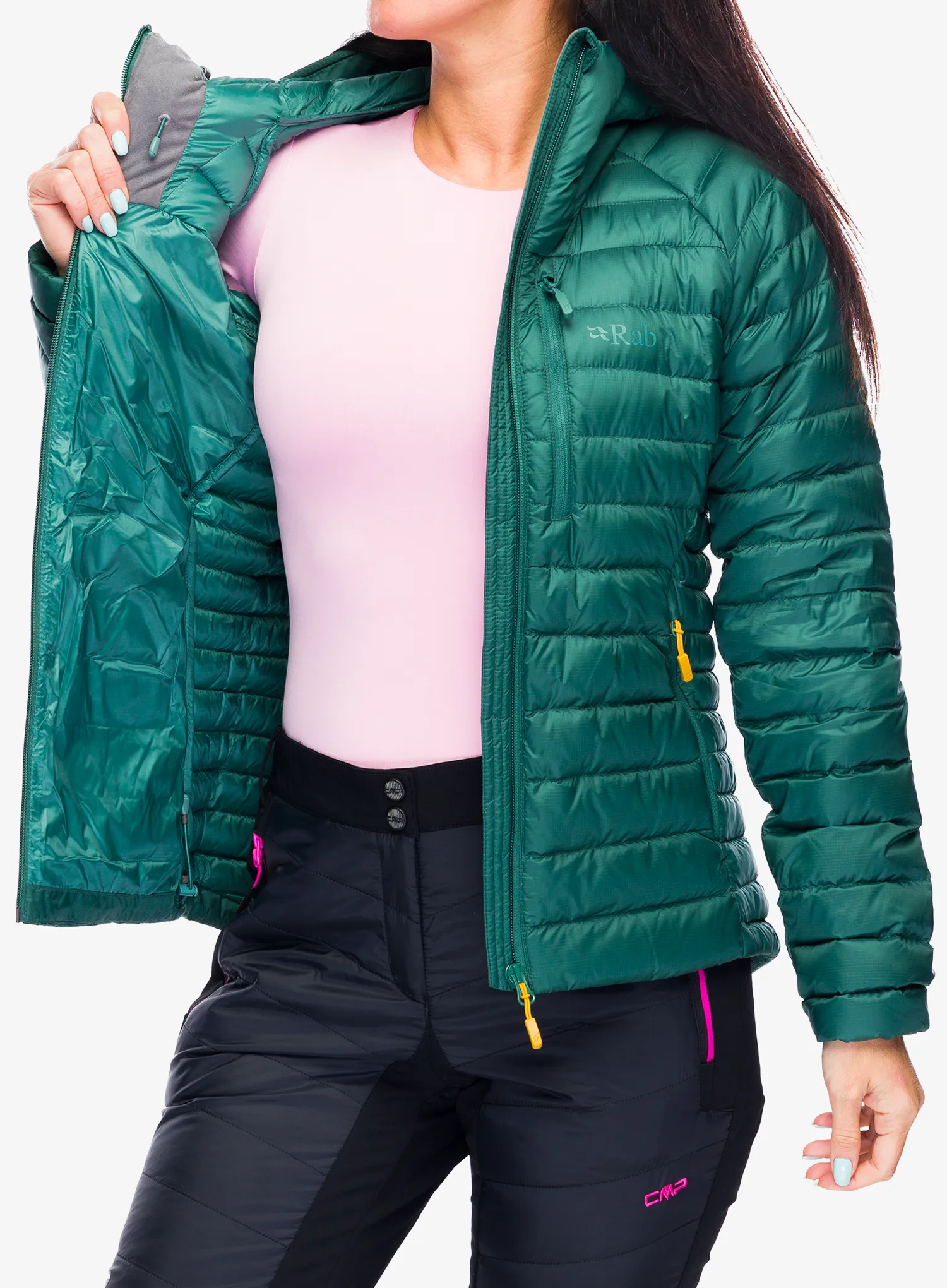 Ženska puhovka Rab Microlight Alpine Jacket - green slate