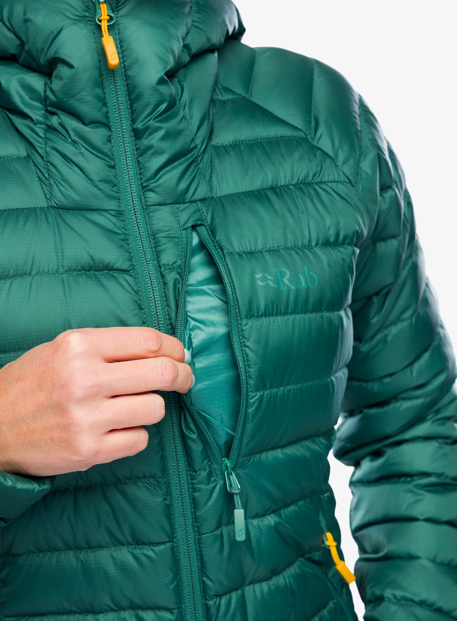 Ženska puhovka Rab Microlight Alpine Jacket - green slate