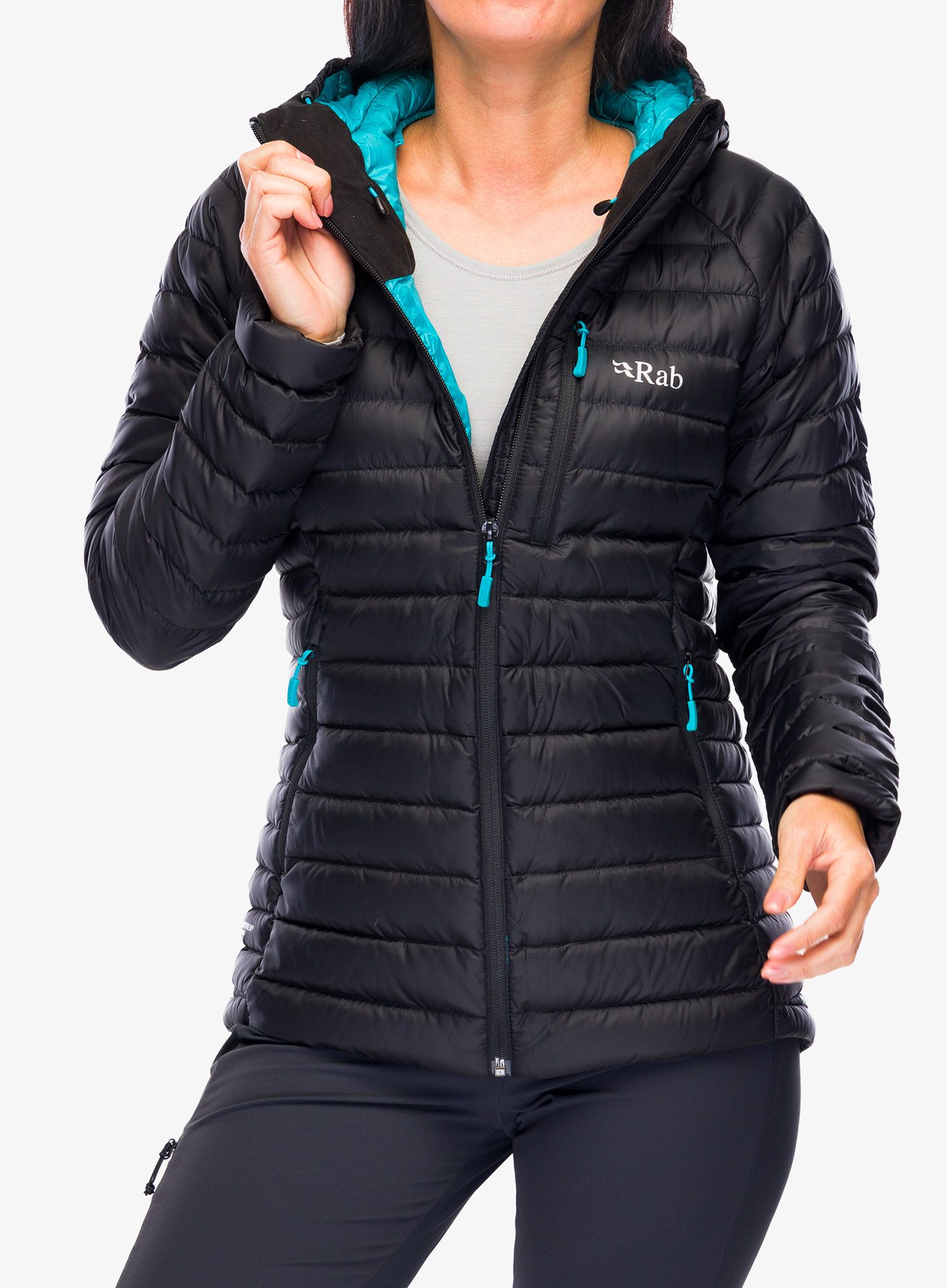 Ženska puhovka Rab Microlight Alpine Long Jacket - black
