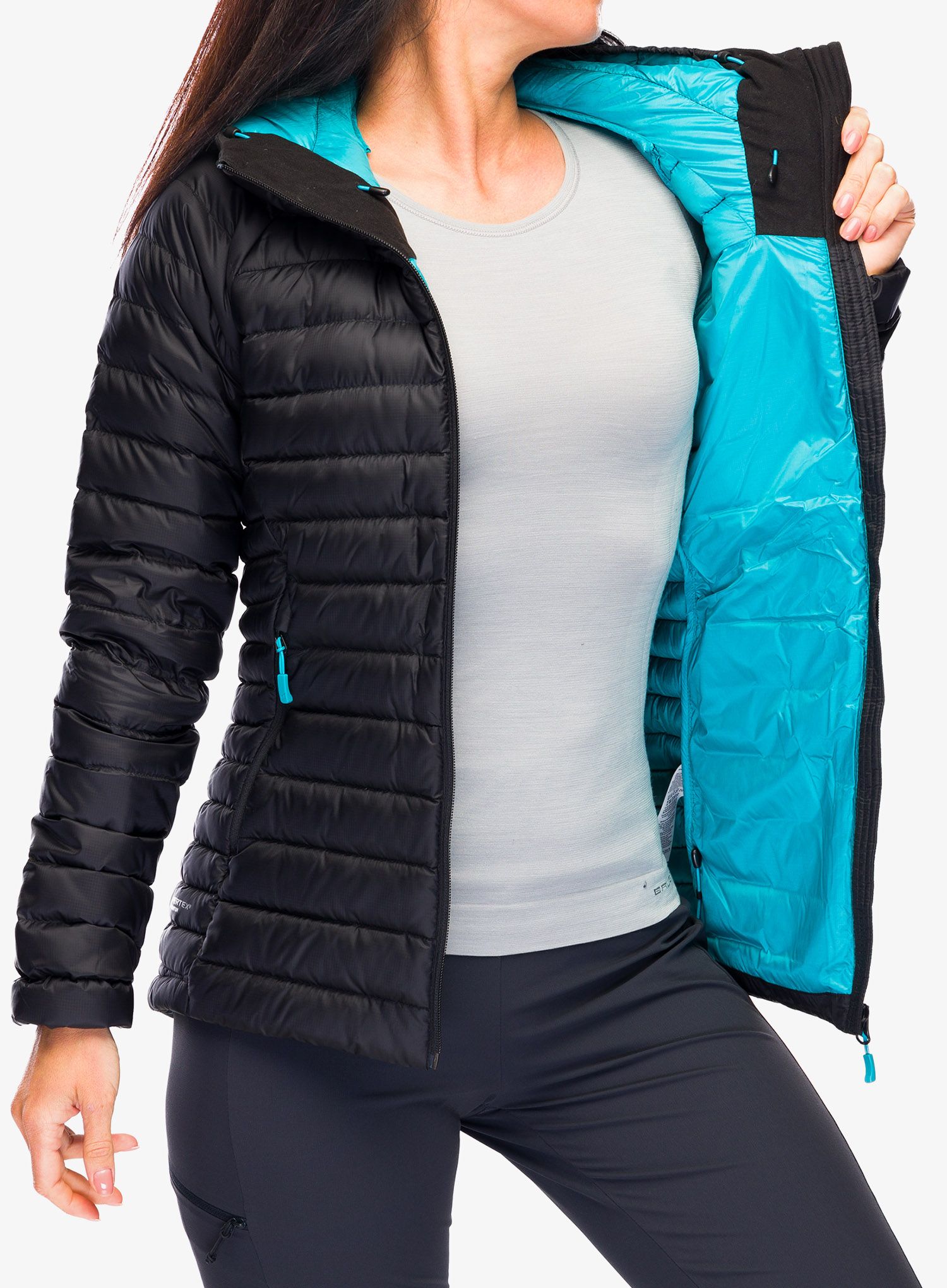 Ženska puhovka Rab Microlight Alpine Long Jacket - black