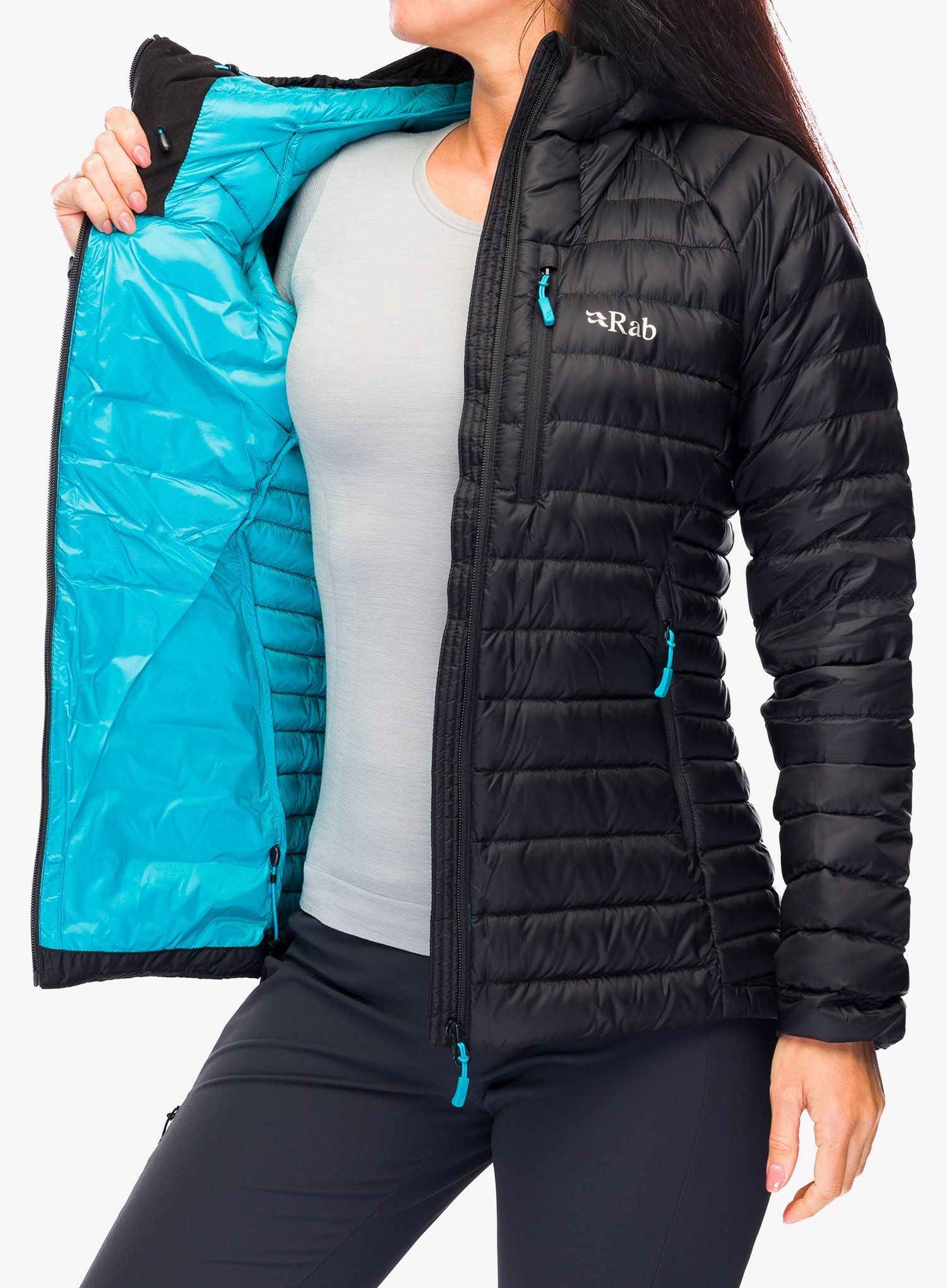 Ženska puhovka Rab Microlight Alpine Long Jacket - black