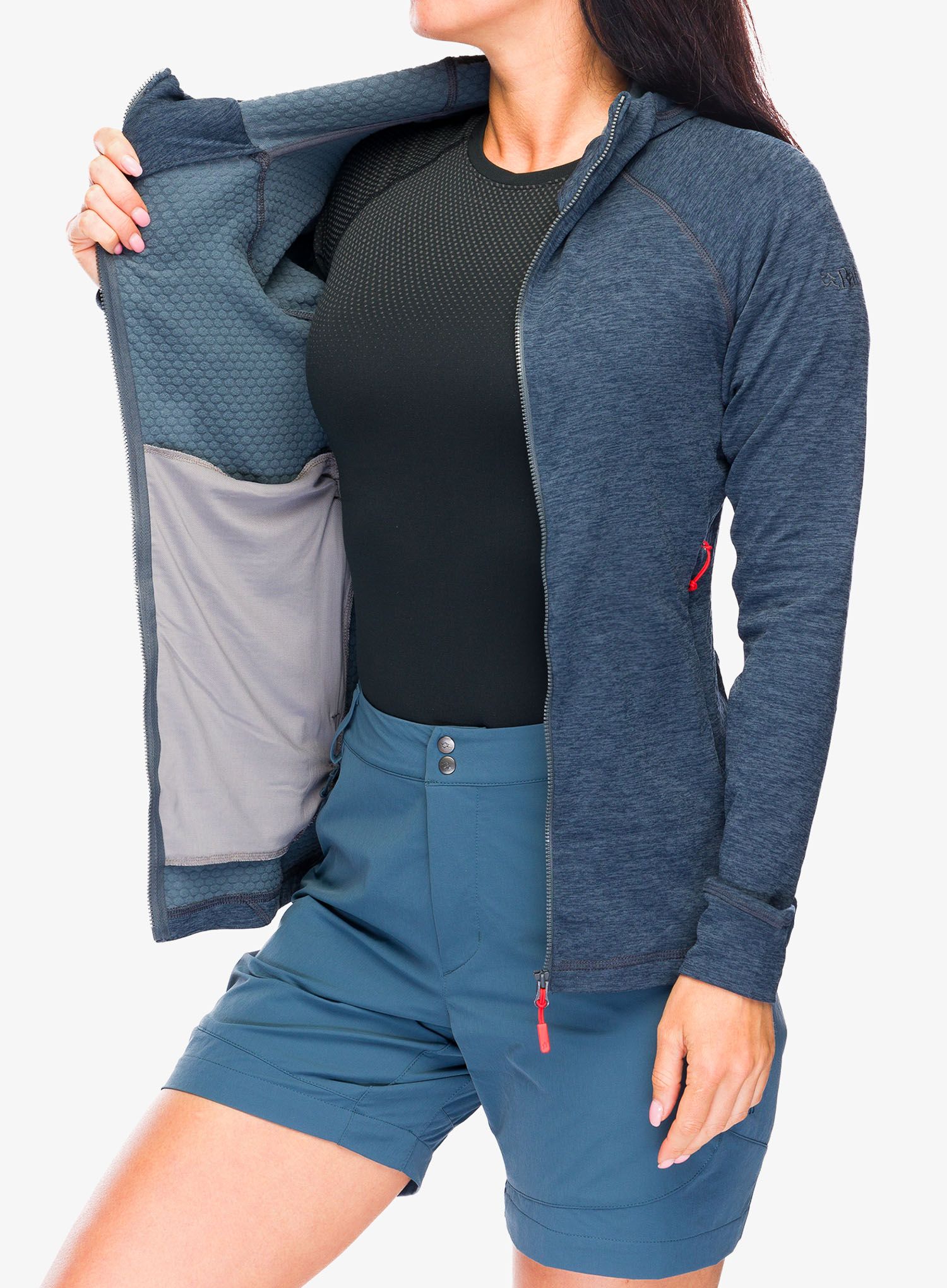 Ženska jopa s kapuco Rab Nexus Hoody - steel