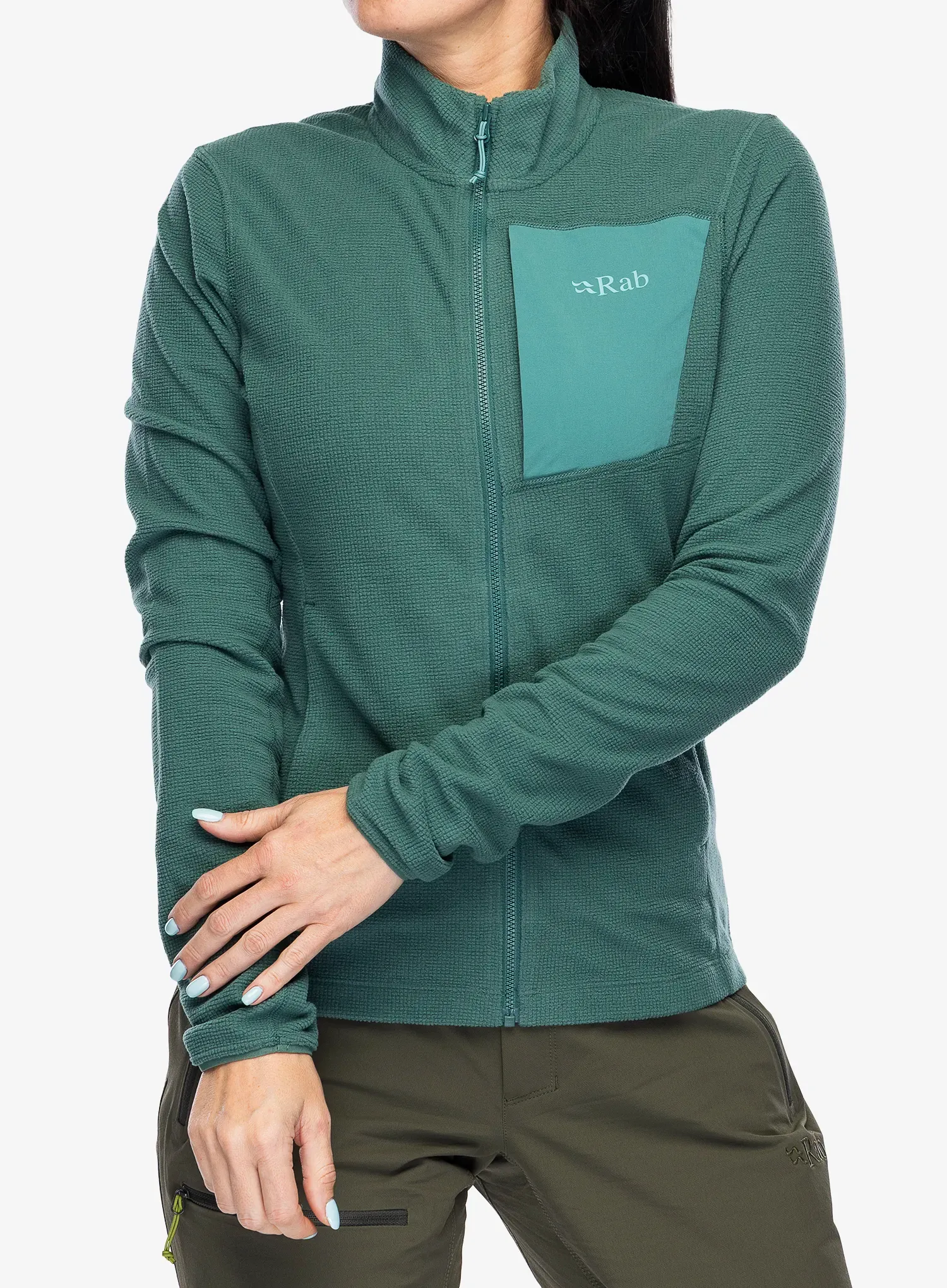 Ženska jopica z zadrgo Rab Tecton Jacket - green slate