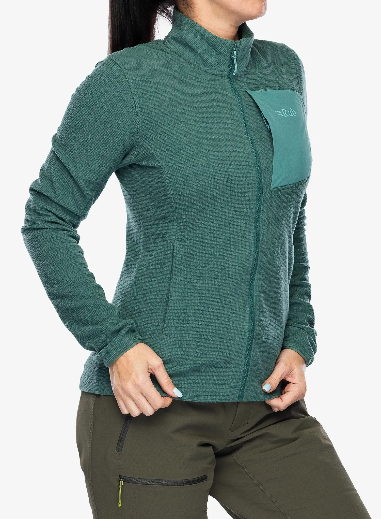 Ženska jopica z zadrgo Rab Tecton Jacket - green slate