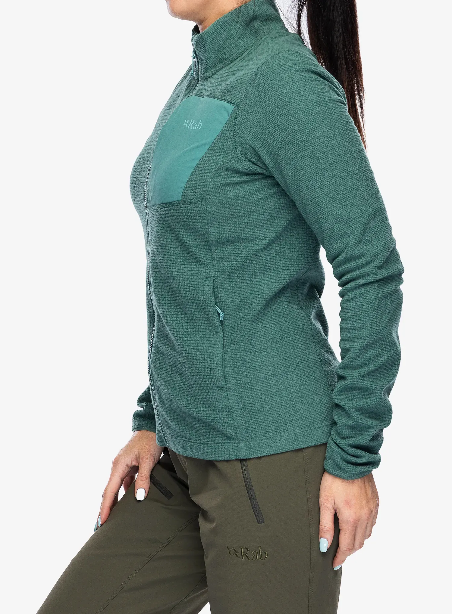 Ženska jopica z zadrgo Rab Tecton Jacket - green slate