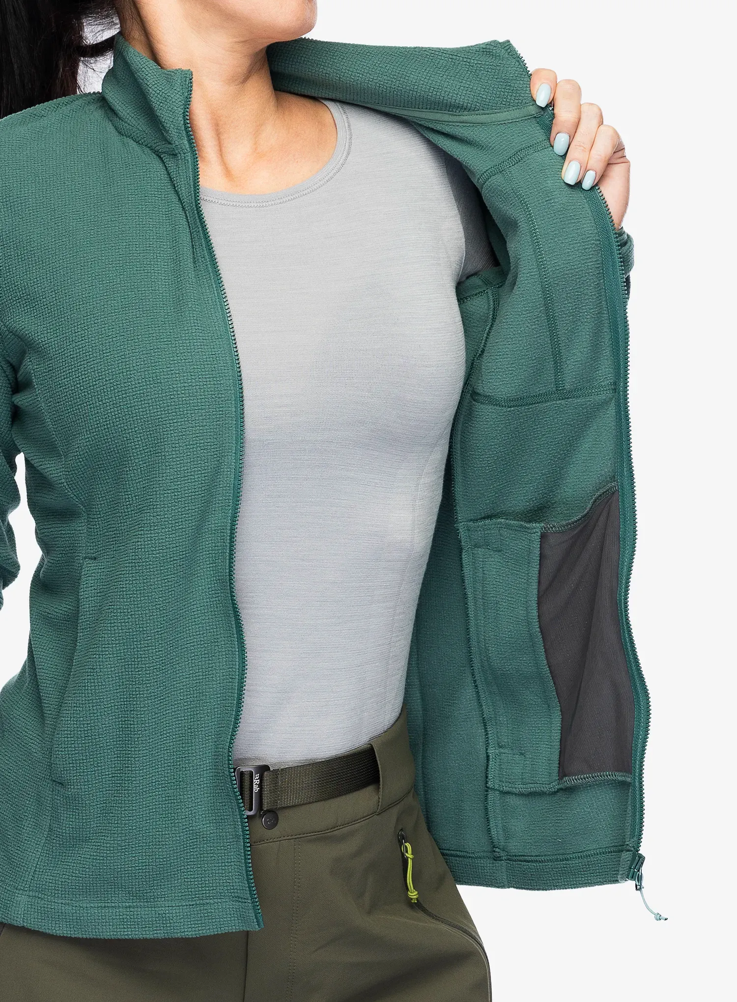 Ženska jopica z zadrgo Rab Tecton Jacket - green slate