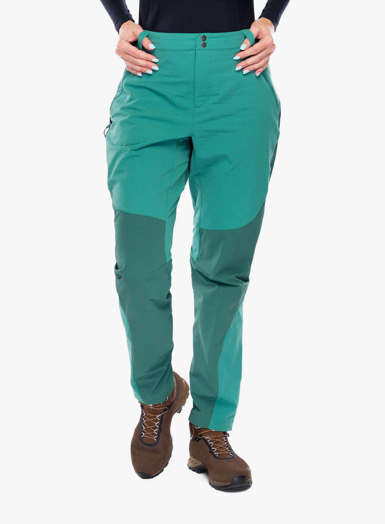 Ženske treking hlače Rab Torque Mountain Pants - eucalyptus/green slate