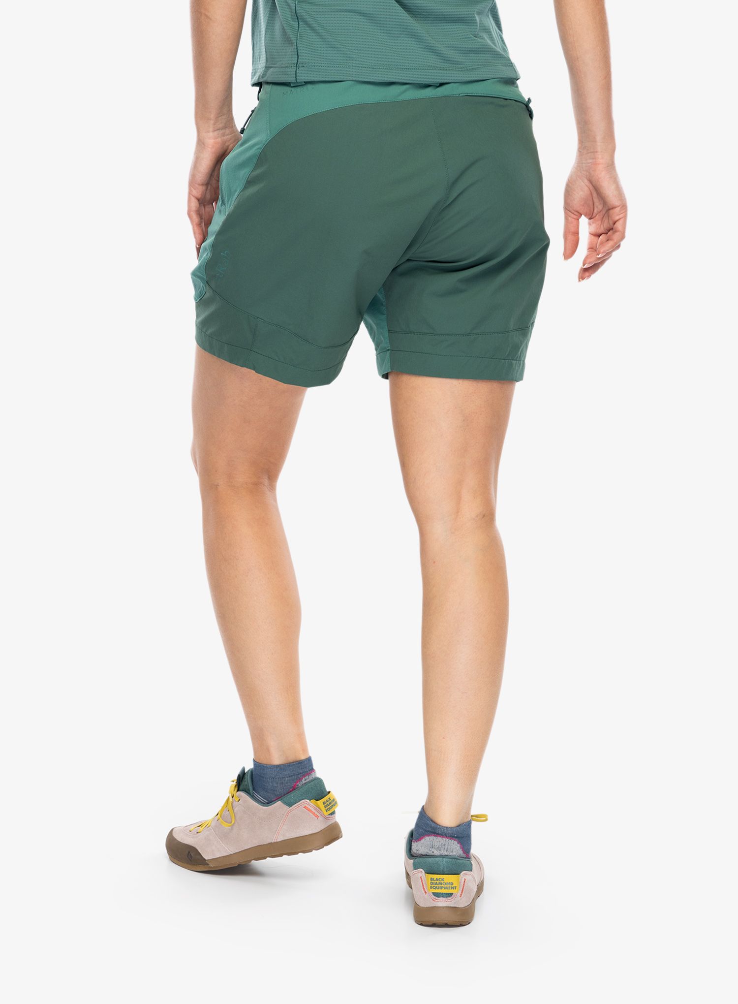 Ženske pohodniške kratke hlače Rab Torque Mountain Shorts - eucalyptus/green slate