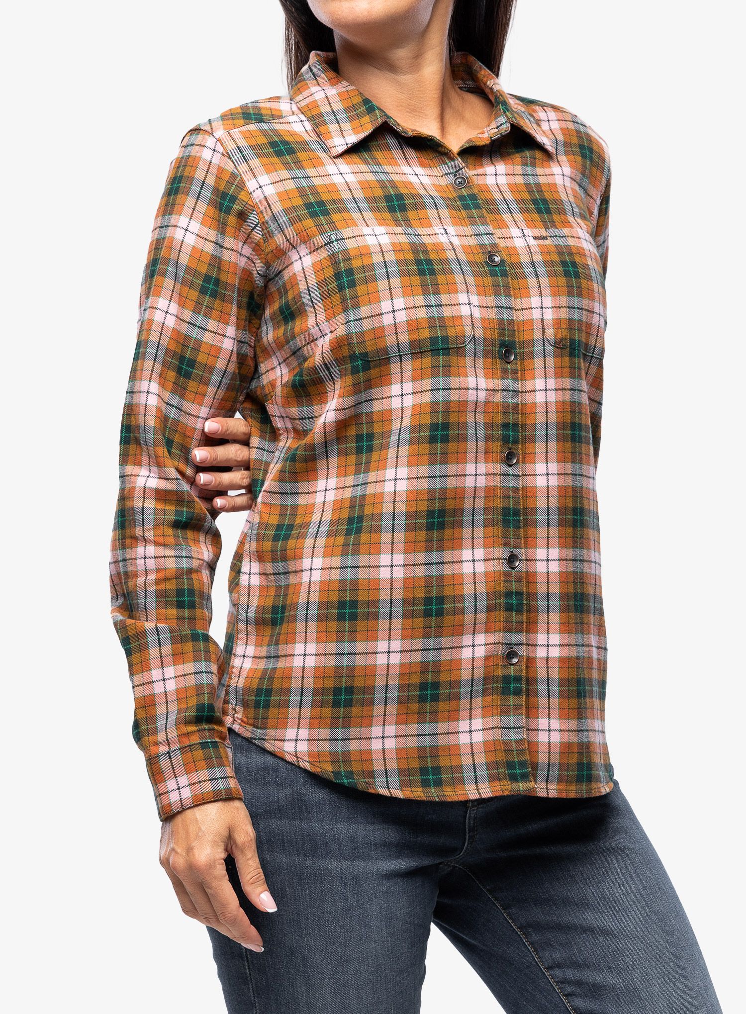 Ženska srajca Royal Robbins Lieback Organic Cotton Flannel LS - baked clay wildwood pld