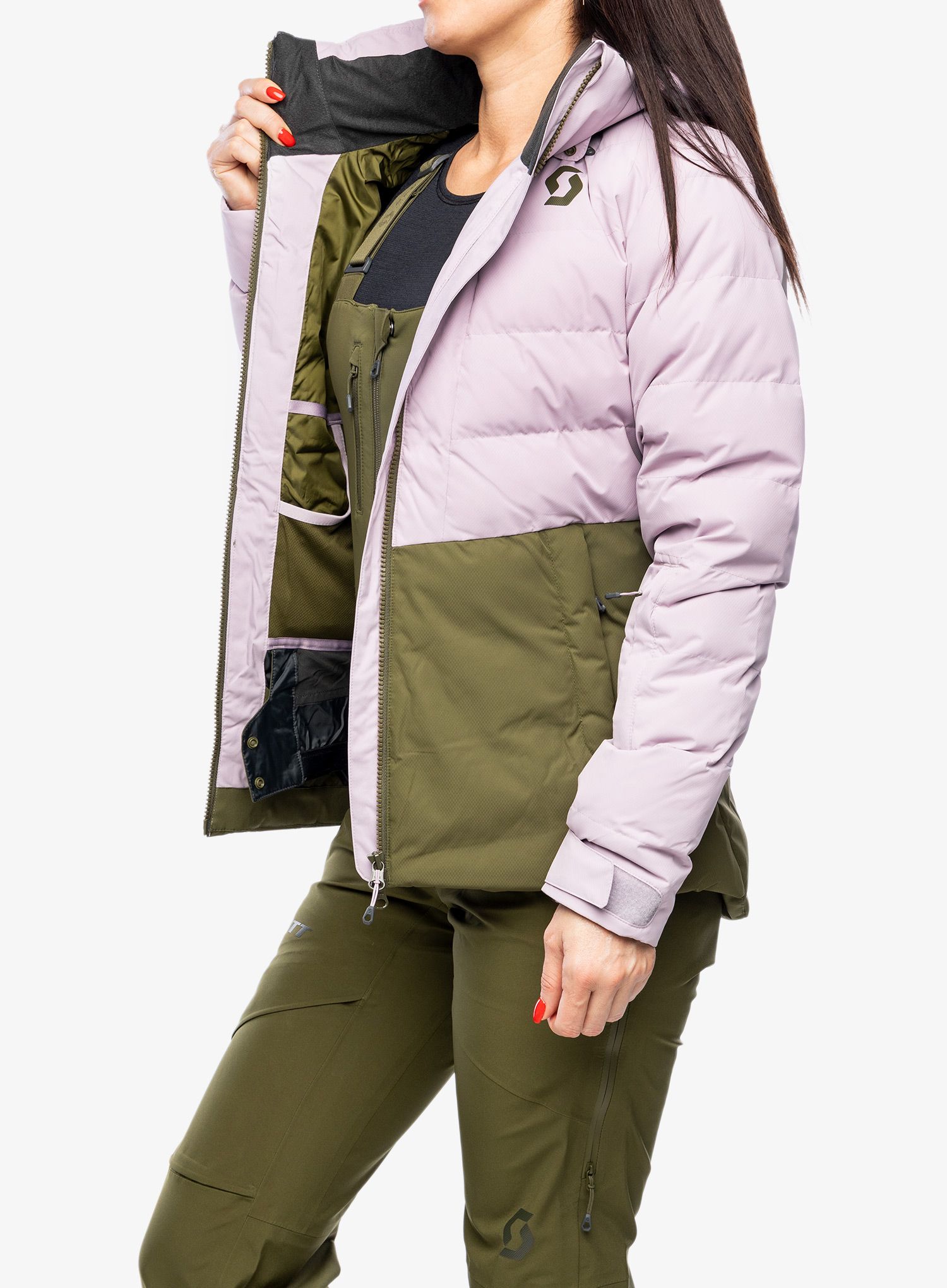Ženska jakna SCOTT Jacket W's Ultimate Warm - cloud pink/fir green