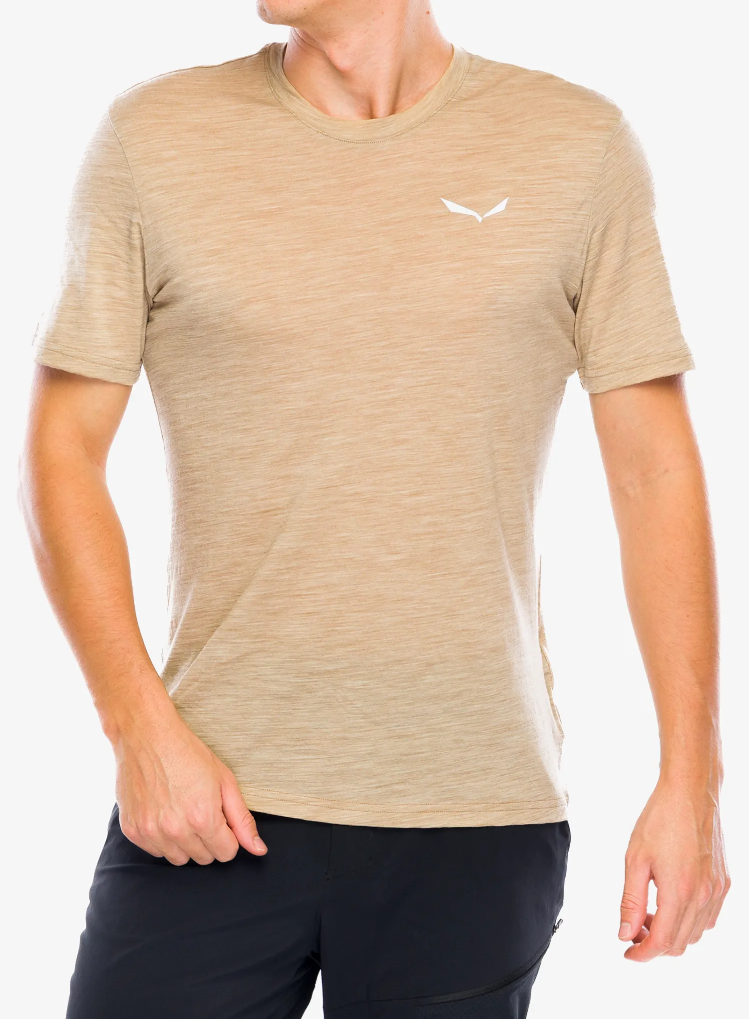 Merino majica Salewa Eagle Minilogo AM T-Shirt - quicksand