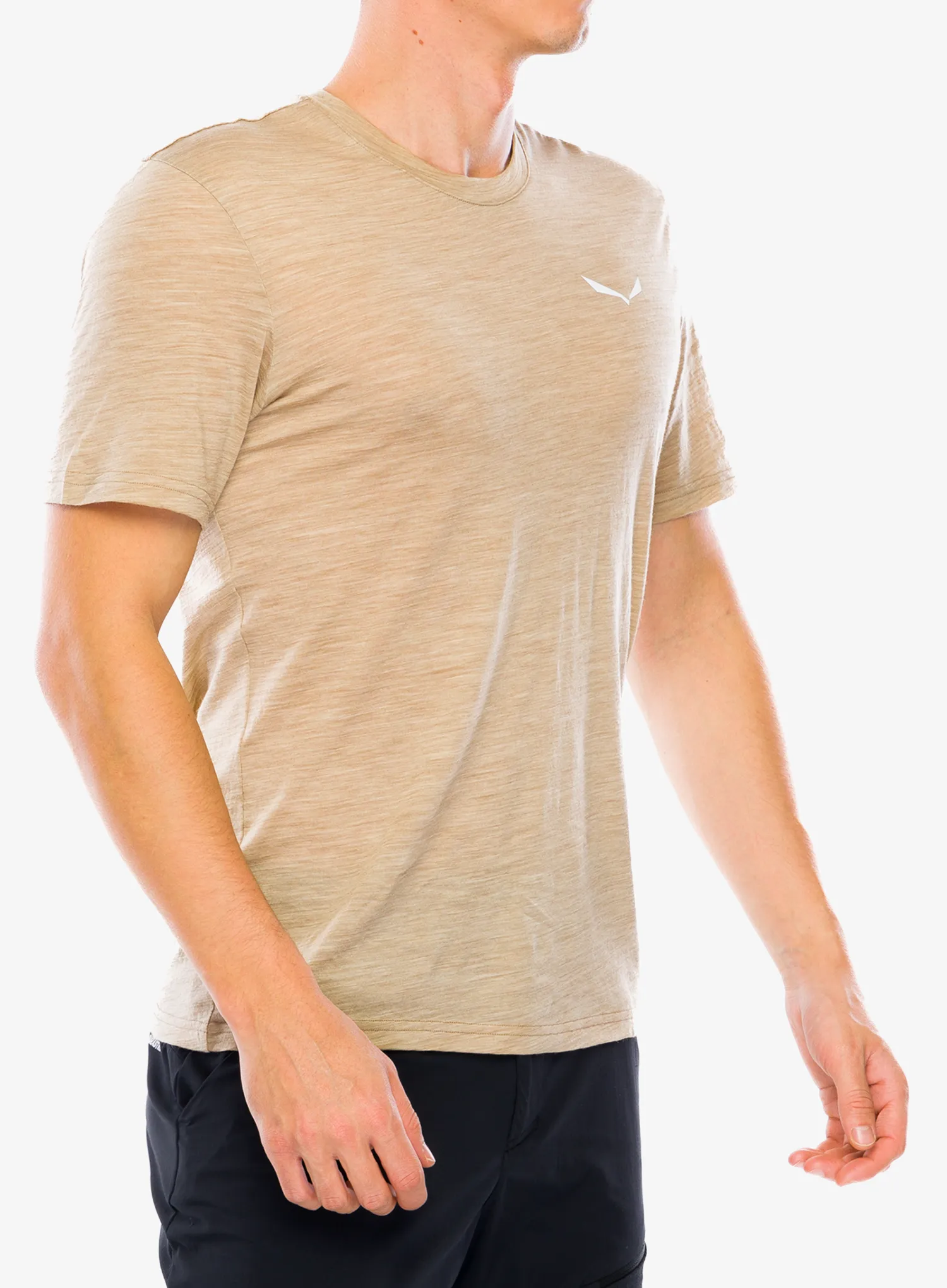Merino majica Salewa Eagle Minilogo AM T-Shirt - quicksand