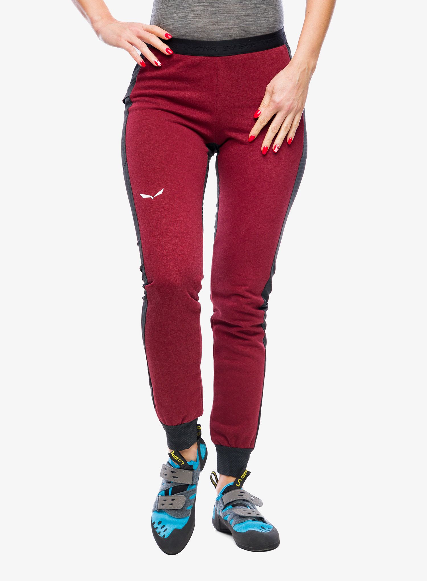 Ženske plezalne hlače Salewa Lavaredo Hemp Train Pants - syrah