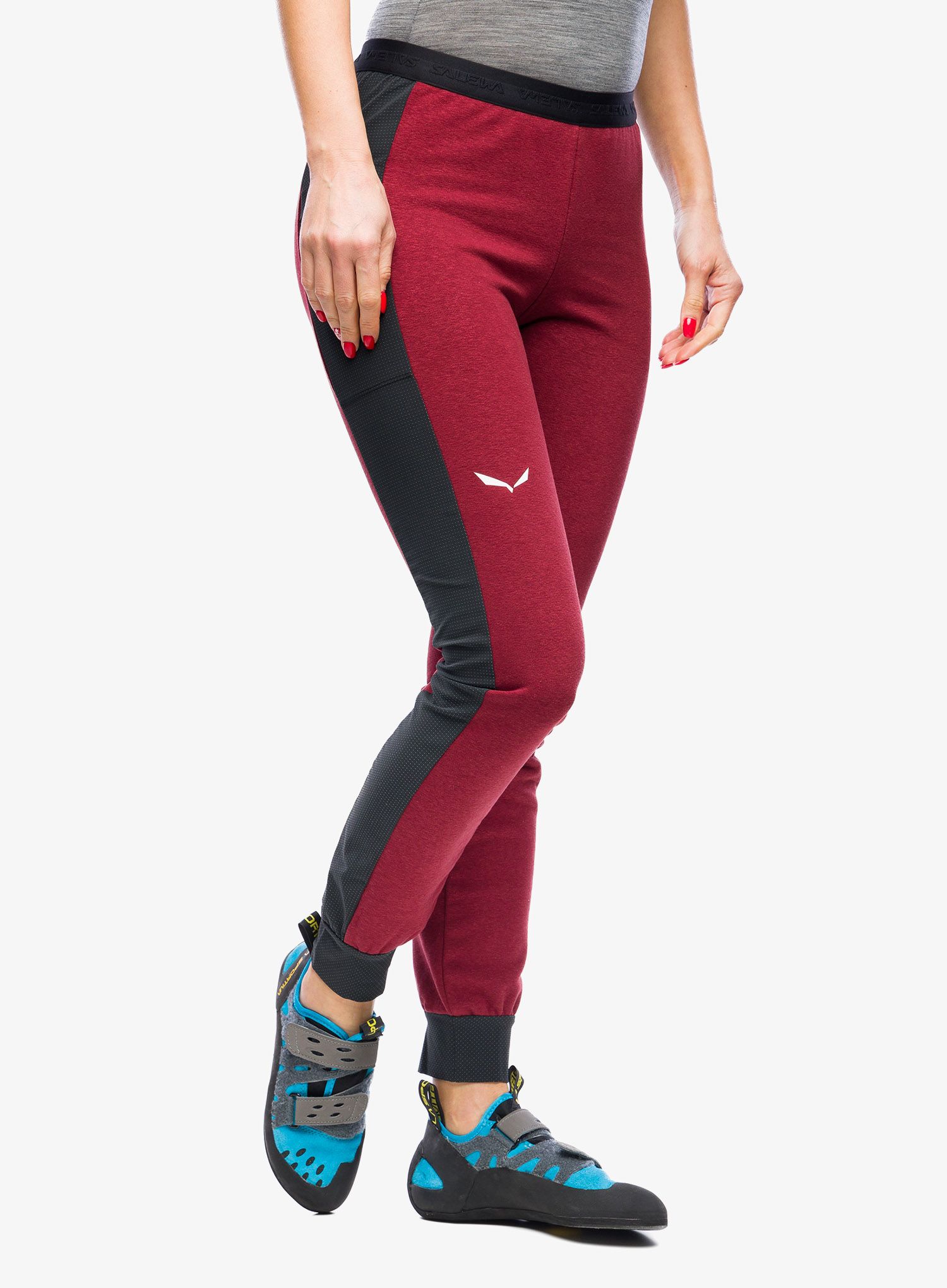 Ženske plezalne hlače Salewa Lavaredo Hemp Train Pants - syrah